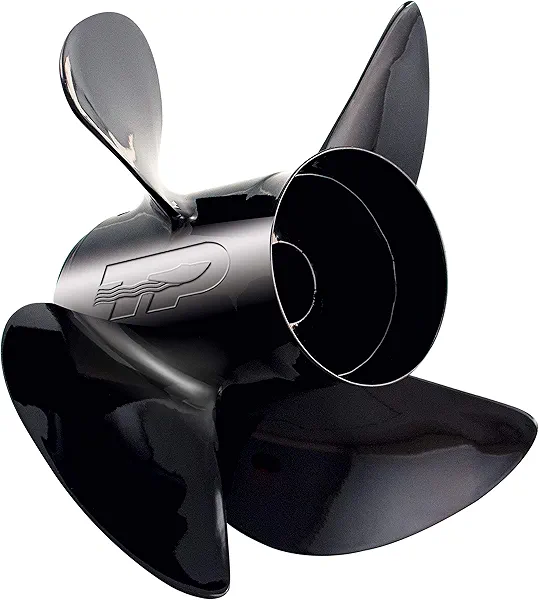 Turning Point Propellers 21431730 Hustler 4-Blade Aluminum Propeller for 40-150 HP Engines with 4.25" Gearcase - 13.25" x 17", Right Hand Prop LE1/LE2-1317-4 , Black , 2X-Large