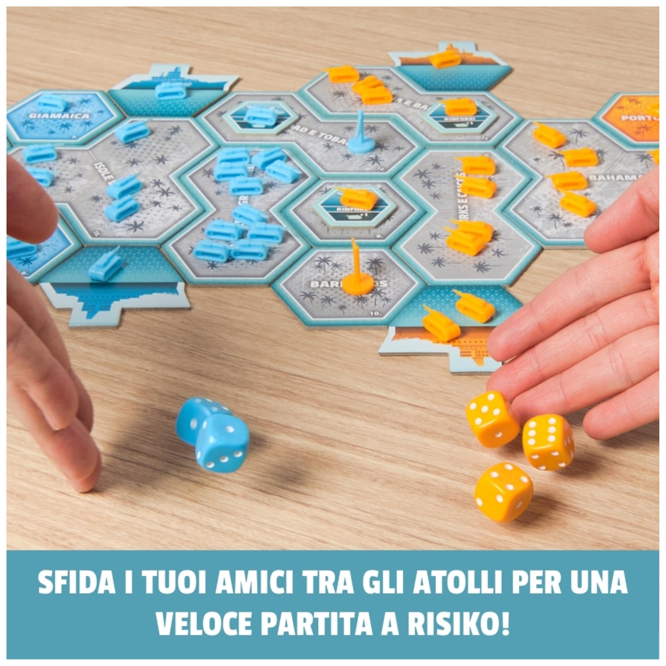 Editrice Giochi, Risiko! Oceano, 2 Giochi in Scatola in 1, Giochi di Società e Strategia per Famiglia e Amici, Giochi da Tavolo per Adulti e Bambini, Espansione di Risiko e Gioco Singolo, 8+ Anni
