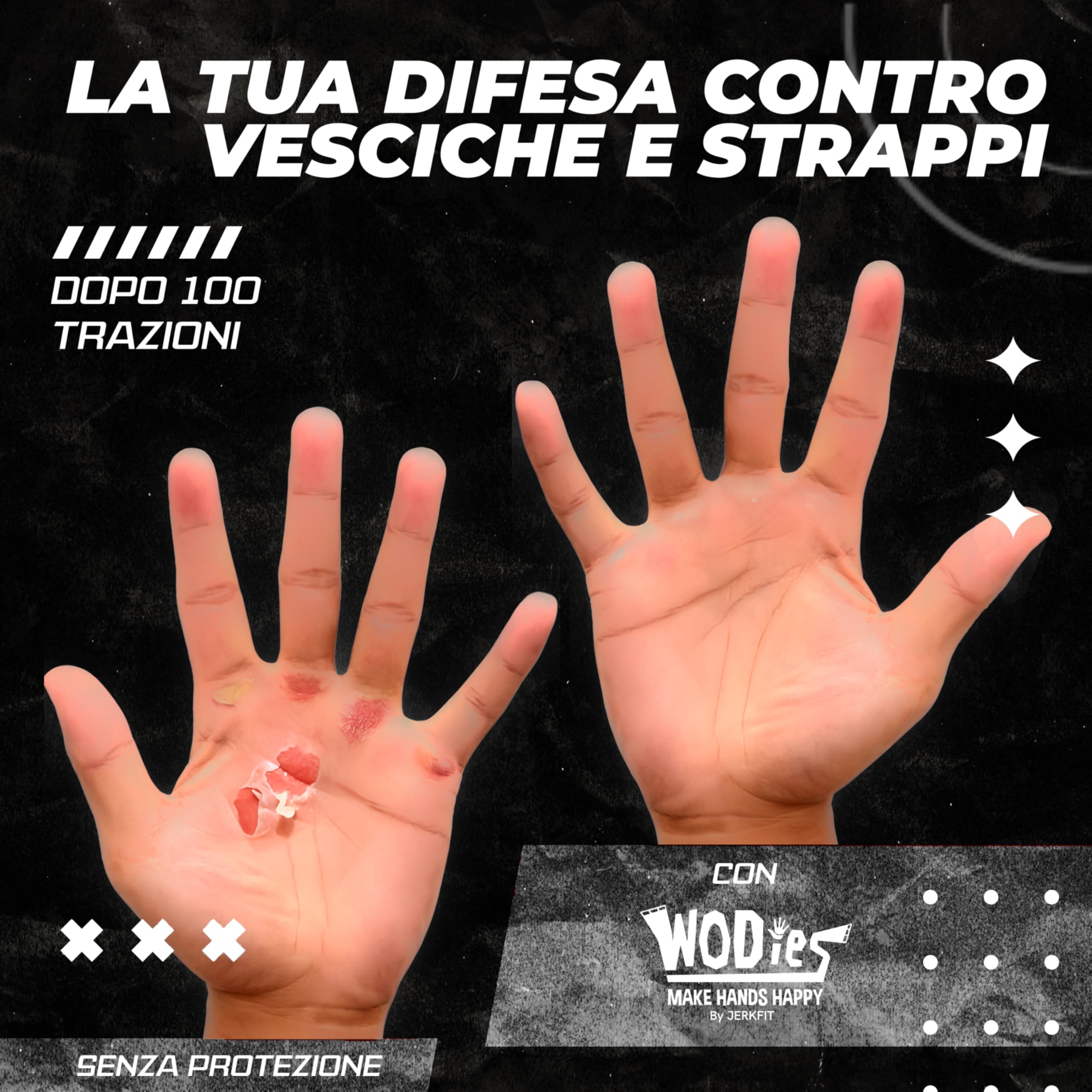JerkFit WODies 2-in-1 Polsiera e Protezione del Palmo