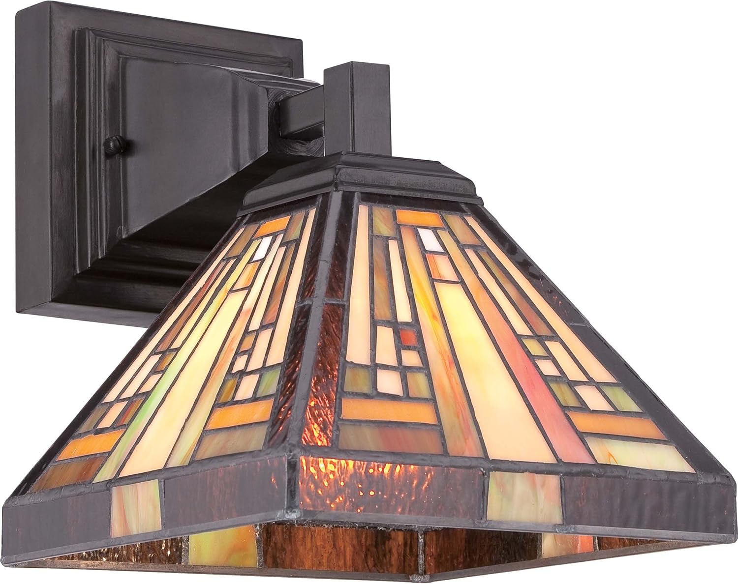 Quoizel TFST8701VB Stephen Tiffany Wall Sconce Lighting, 1-Light, 100 Watt, Vintage Bronze (10"H x 8"W)