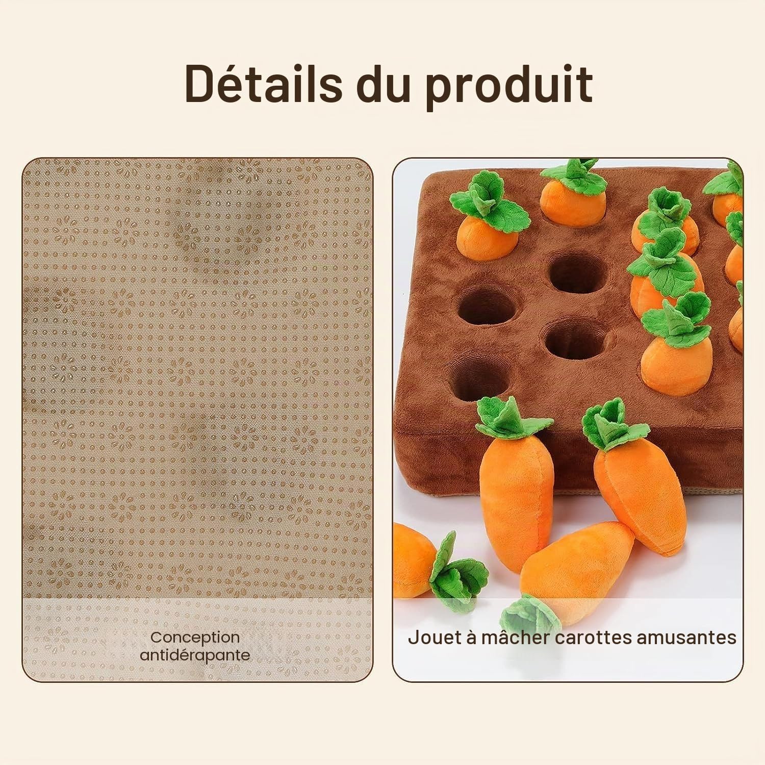 Tapis à renifler interactif pour Furet - Jouet d'enrichissement de friandises pour Petits Animaux, Lapin, Chinchilla, Cochon d'Inde, Hamster (12 Carotte)