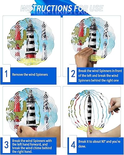 Miniatura 6 de Escultura de viento colgante de acero inoxidable 3D para interiores y exteriores, decoración de jardín para interiores y exteriores, isla costera