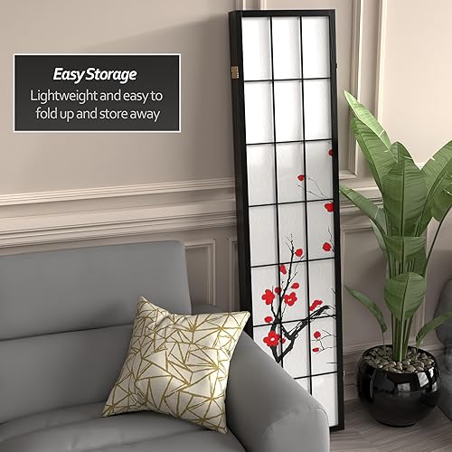 Miniatura 4 de Red Lantern SS-BLOSSOM-Black-4P - Divisor de habitación, 4 paneles, color negro Negro -,Natural,Rosewood,Miel,https://www.amazon.com/dp/undefined