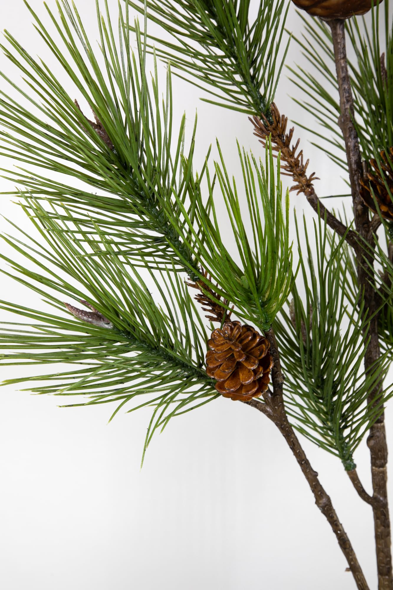 Seidenblumen Roß Riesiger Kiefernzweig mit Zapfen 125cm GA künstliche Kiefer Tanne Kunststoff 100% PE Spritzguss