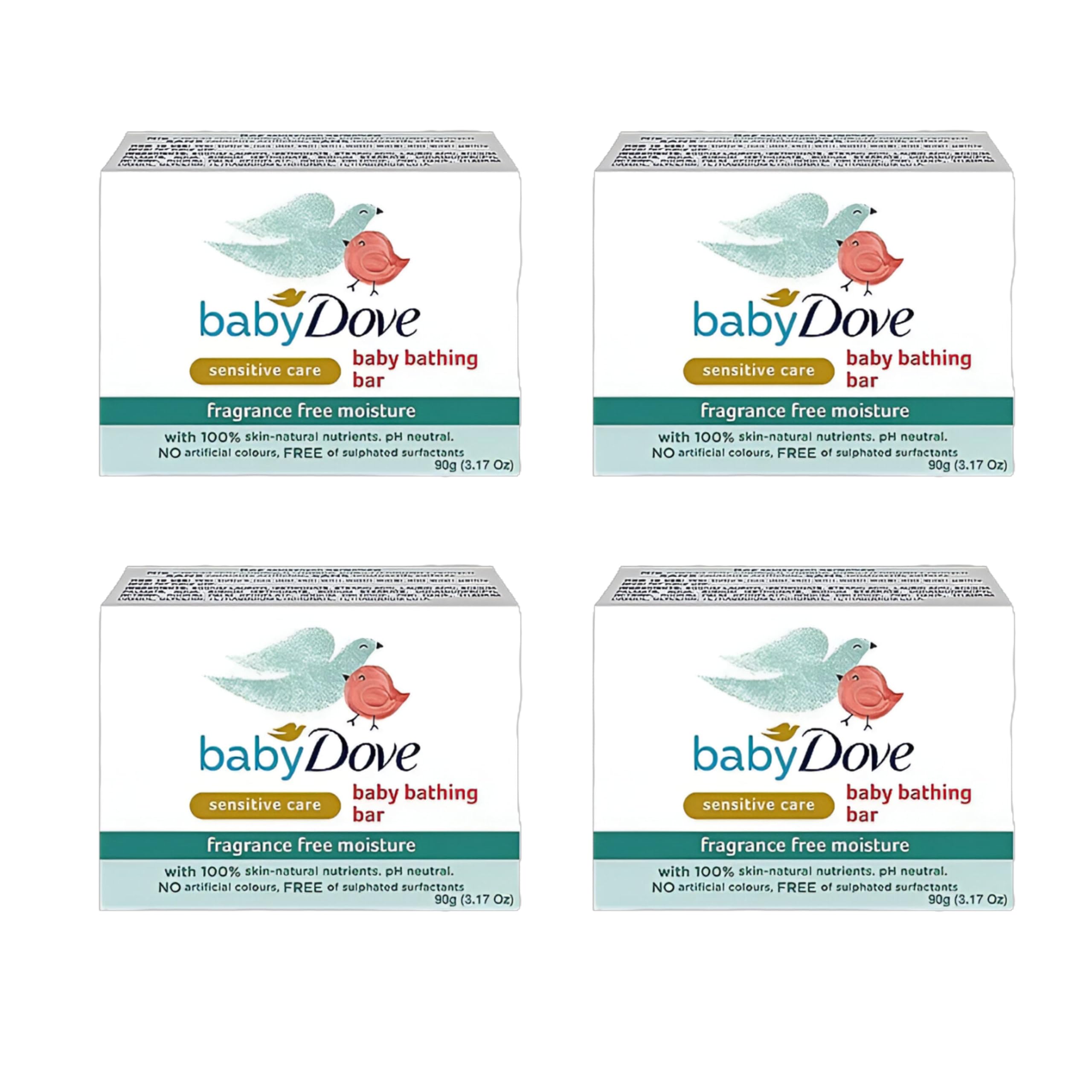 Vellomart Dovee Baby Bathing Soap Fragrance Free Moisture 4 x 90g – Gentle Skincare for Sensitive Skin, Hypoallergenic & Dermatologist Tested Baby Soap Bars