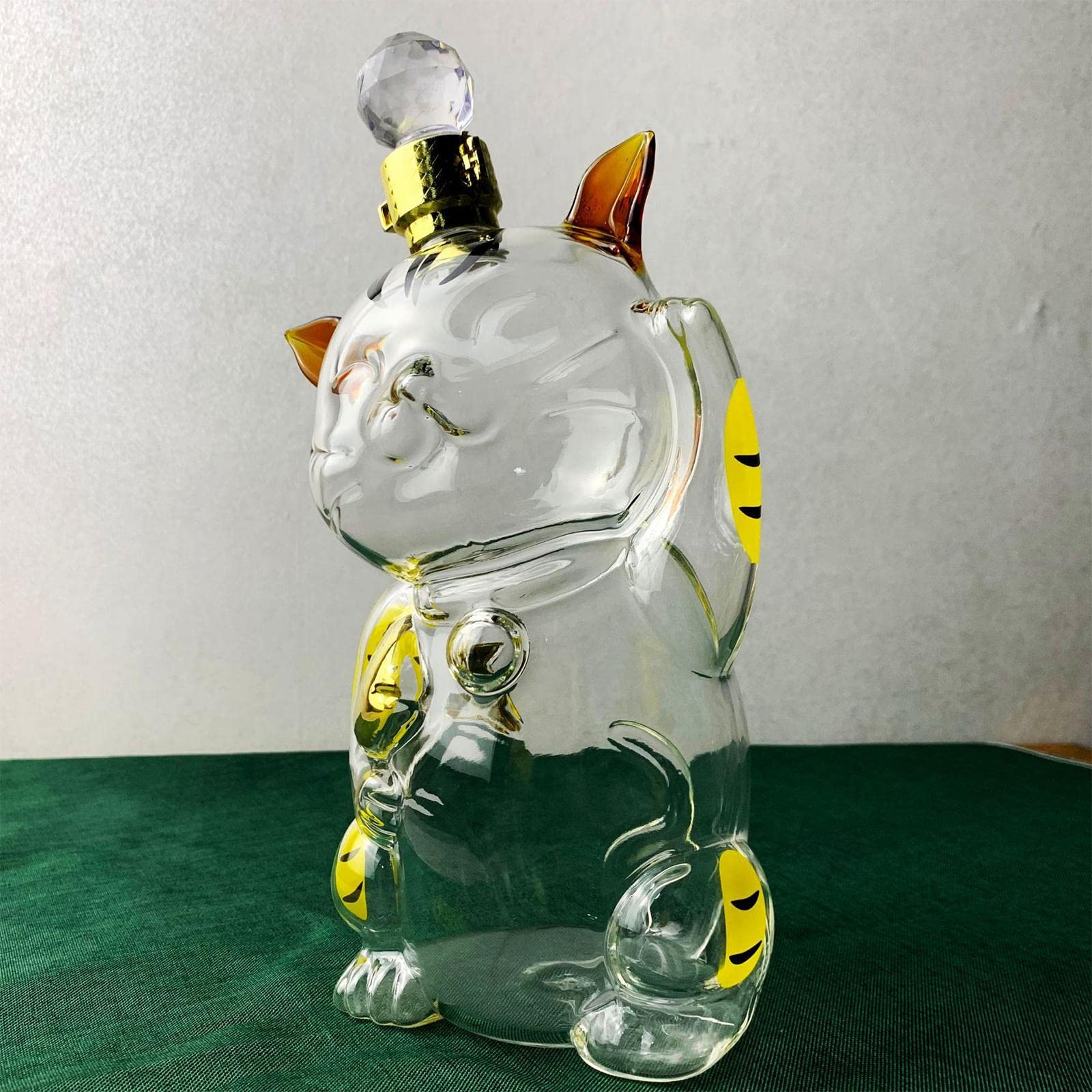 Grande Caraffa a Forma di Gatto in Vetro Borosilicato di, Ideale per Decorazioni per Feste.