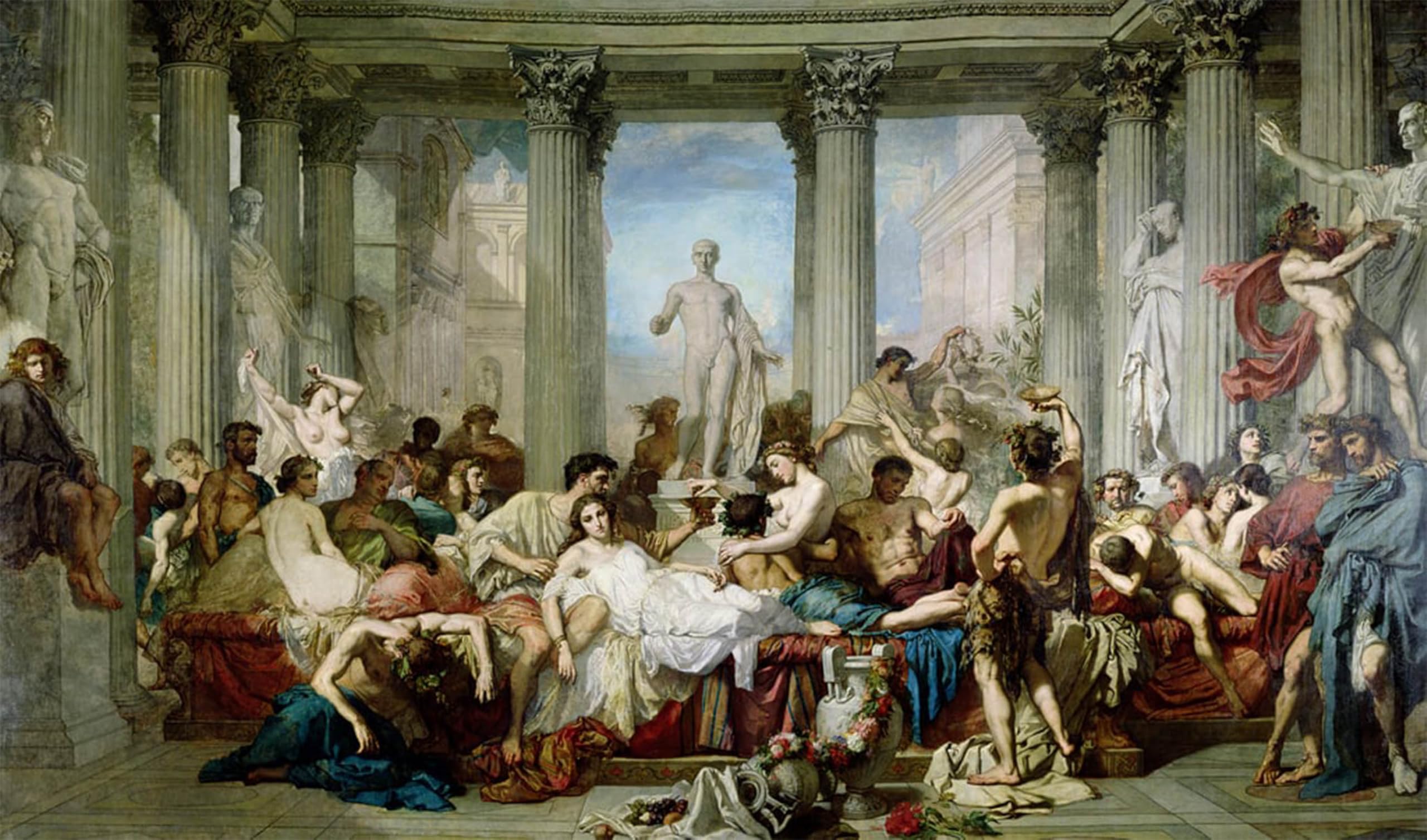 ARTXLXXBN Famous Painting Canvas Artwork Graffiti Print the Romans of the Decadence by Famous Artist Portrait Canvas Image for Home Decor 60x90cm