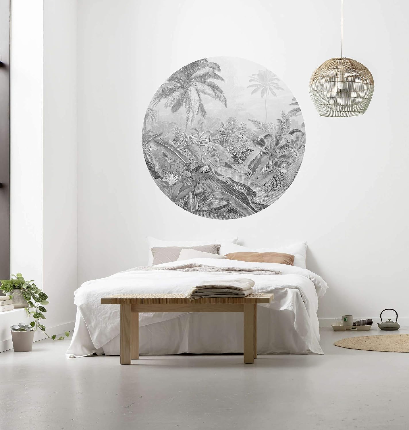 Komar D1-055 Dot, selbstblebende Vlies Fototapete Self-Adhesive and Round Photo Wallpaper, Black, White, Größe: 125 x 125 cm - Image 3