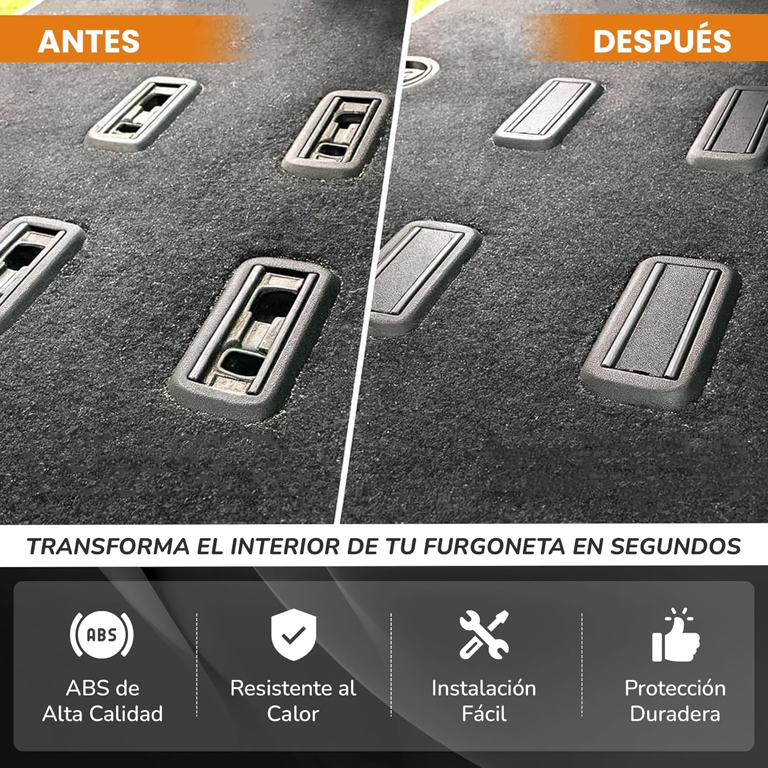 Tapas Para Anclajes de Asientos T5-T5.1 T6 Compatible con Multivan-Transporter-Caravelle-Kombi-Shuttle/Embellecedores de Anclajes Asientos/Tapas Para Base de Asiento (Pack 8)