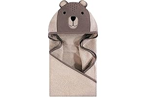 Hudson Baby Unisex Baby Cotton Animal Face Hooded Towel - Modern Bear