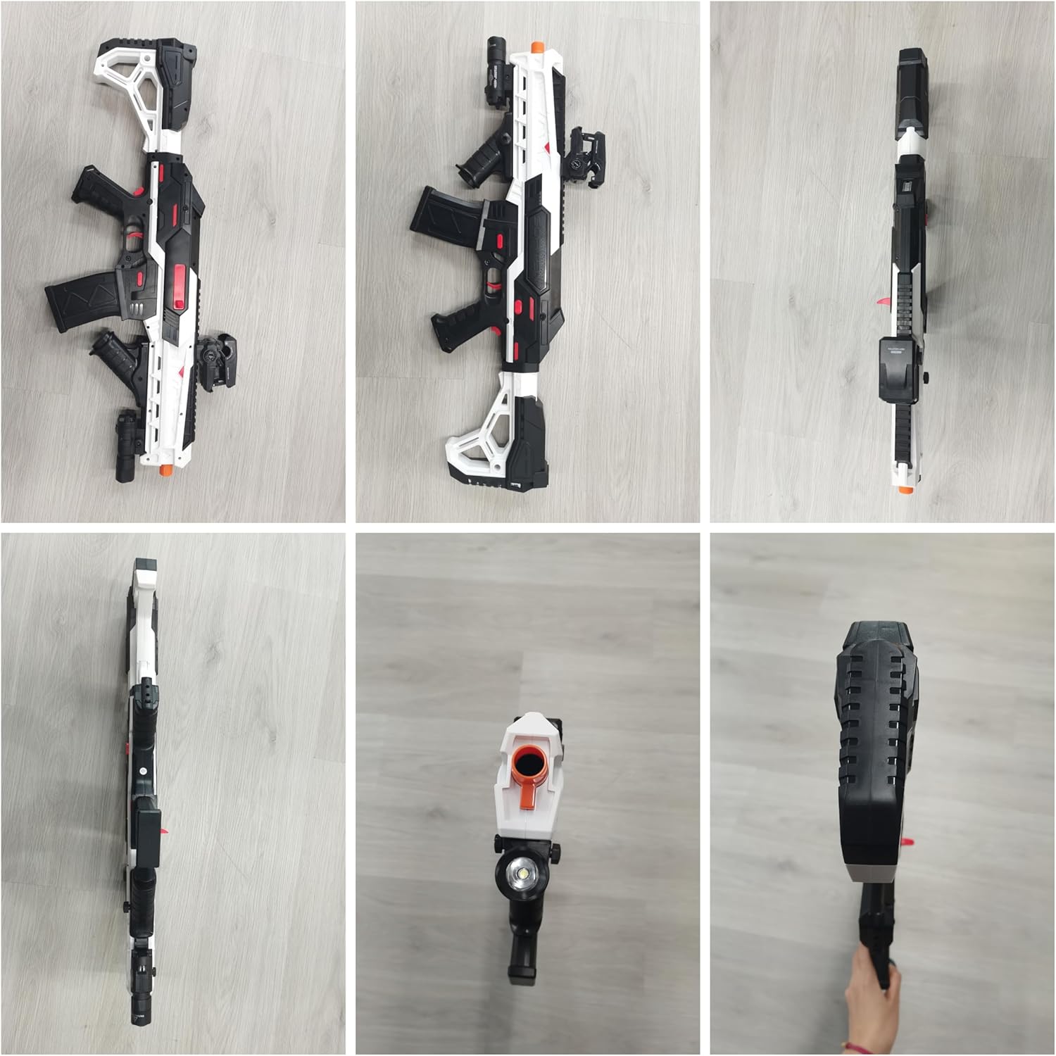 Toy Gun Automatic Sniper Rifle with Foldable Scope, Tactical Vest, Flashlight, Grip, Electric Toy Foam Blaster Soft Dart Bullets, Indoor Outdoor Play Team Gifts for Boys Birthday Xmas