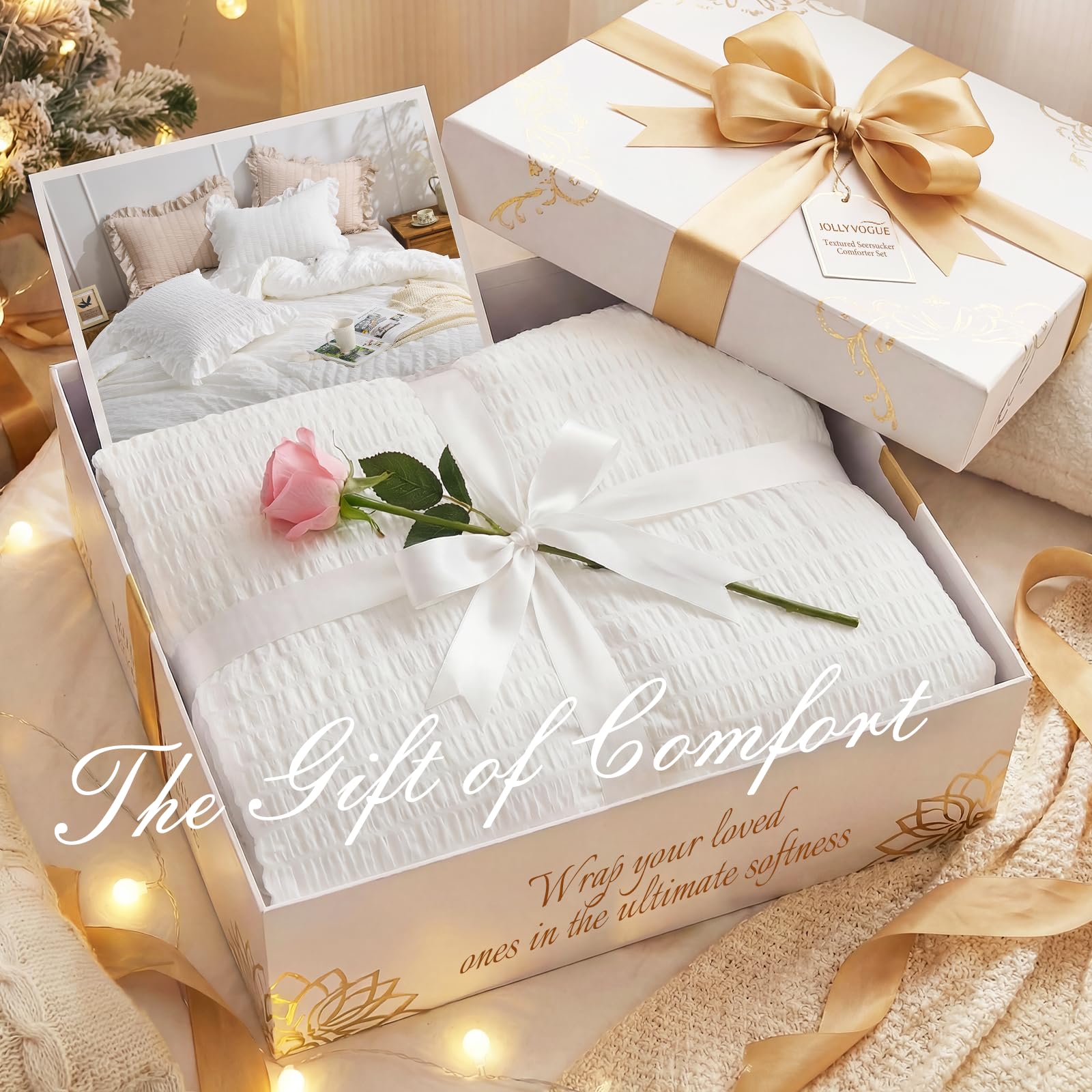 Jollyvogue Seersucker Comforter Set - Queen Size -9