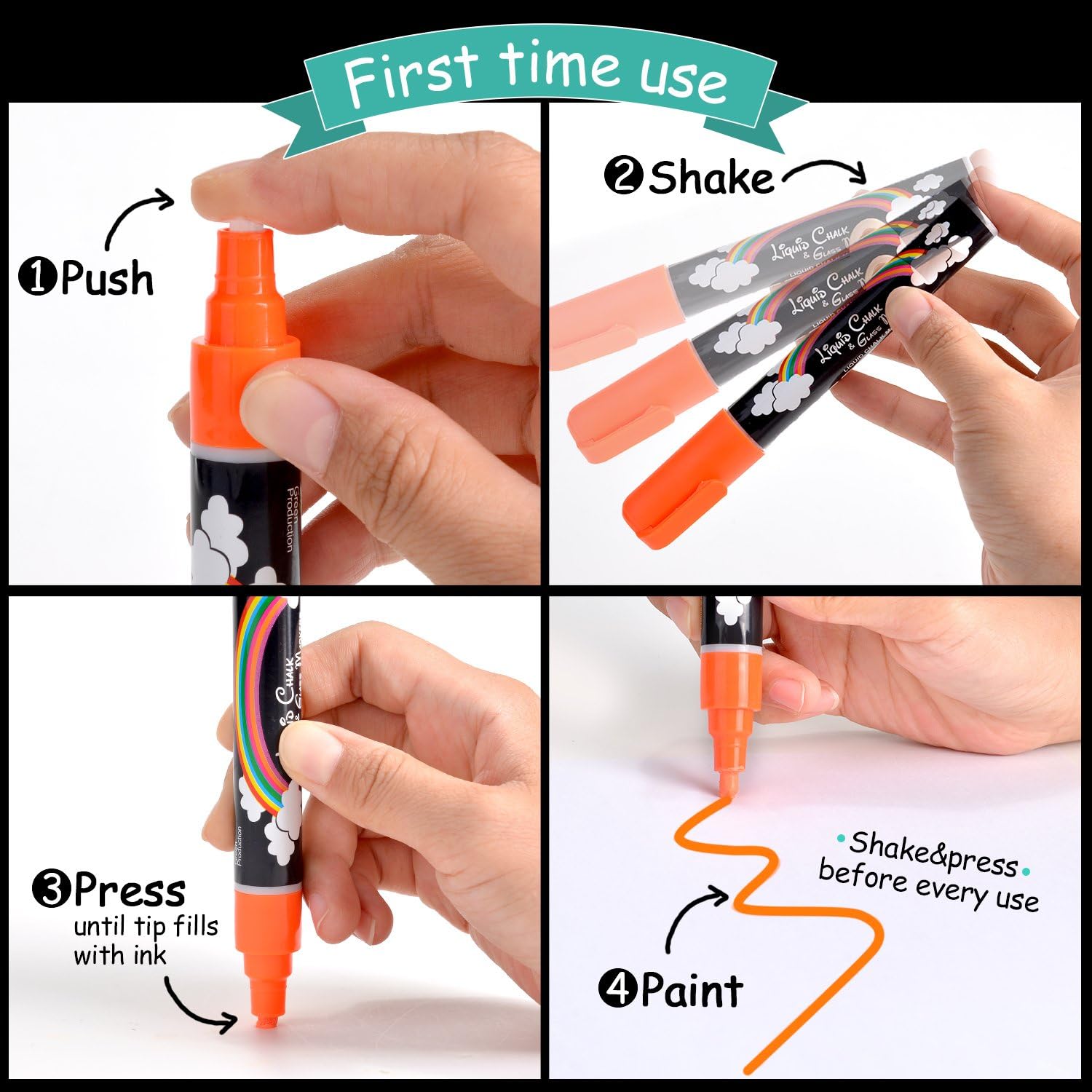 AGPTEK® Fluorescent Marker Pen 8 Colors/set for LED Writing Menu Board