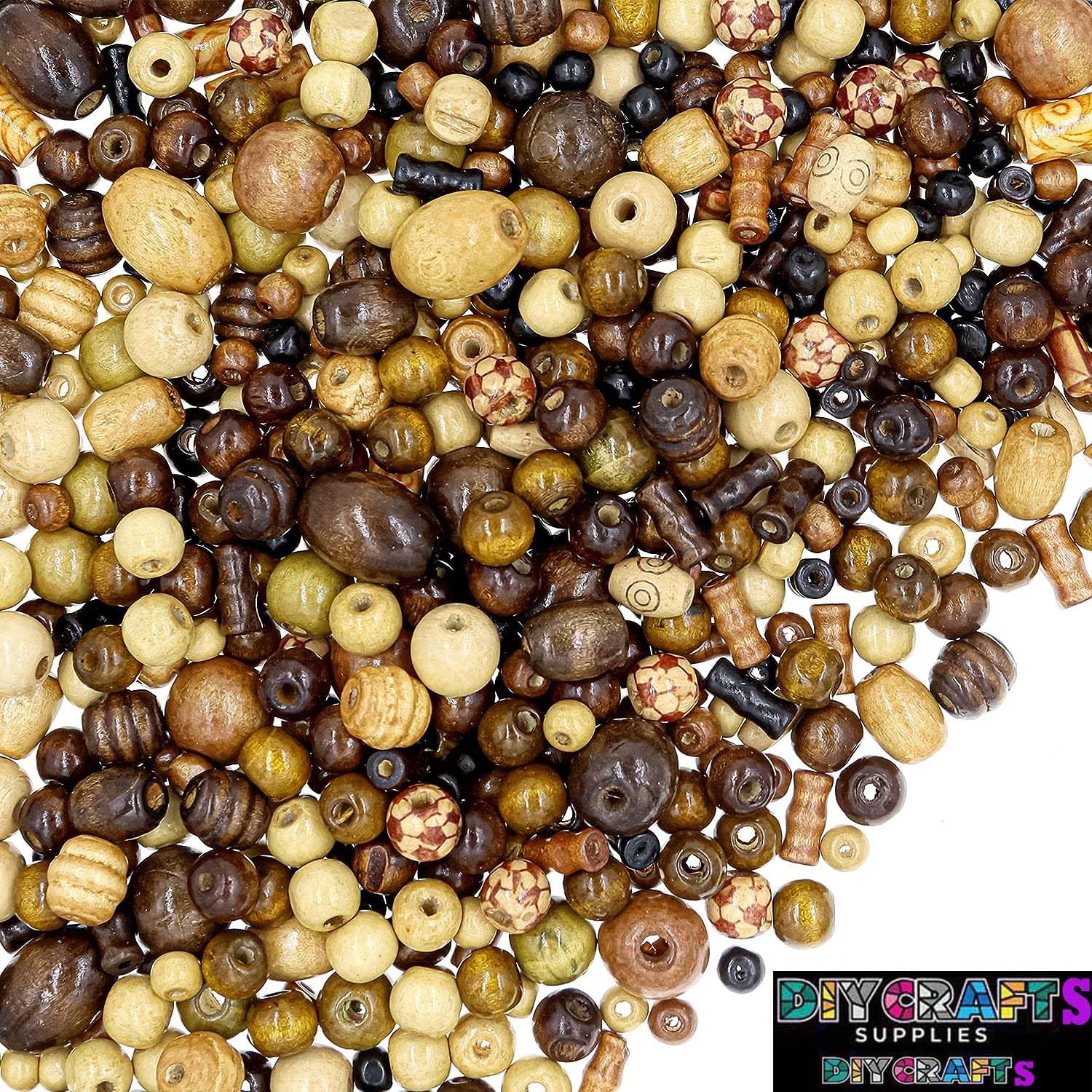 DIY Crafts Wooded Pieces for Jewelry Making Adults, Assorted African Beads, Wood Beads for Craft Bracelets and Necklace Jewelry, Crafts Macrame Supplies, Round Bead Pack for Bracelet Neck (130)