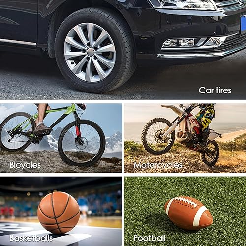 Miniatura 6 de Inflador de neumáticos inalámbrico Compresor de aire para batería Makita de 18 V, bomba de aire portátil de mano de 160 PSI con medidor de presión