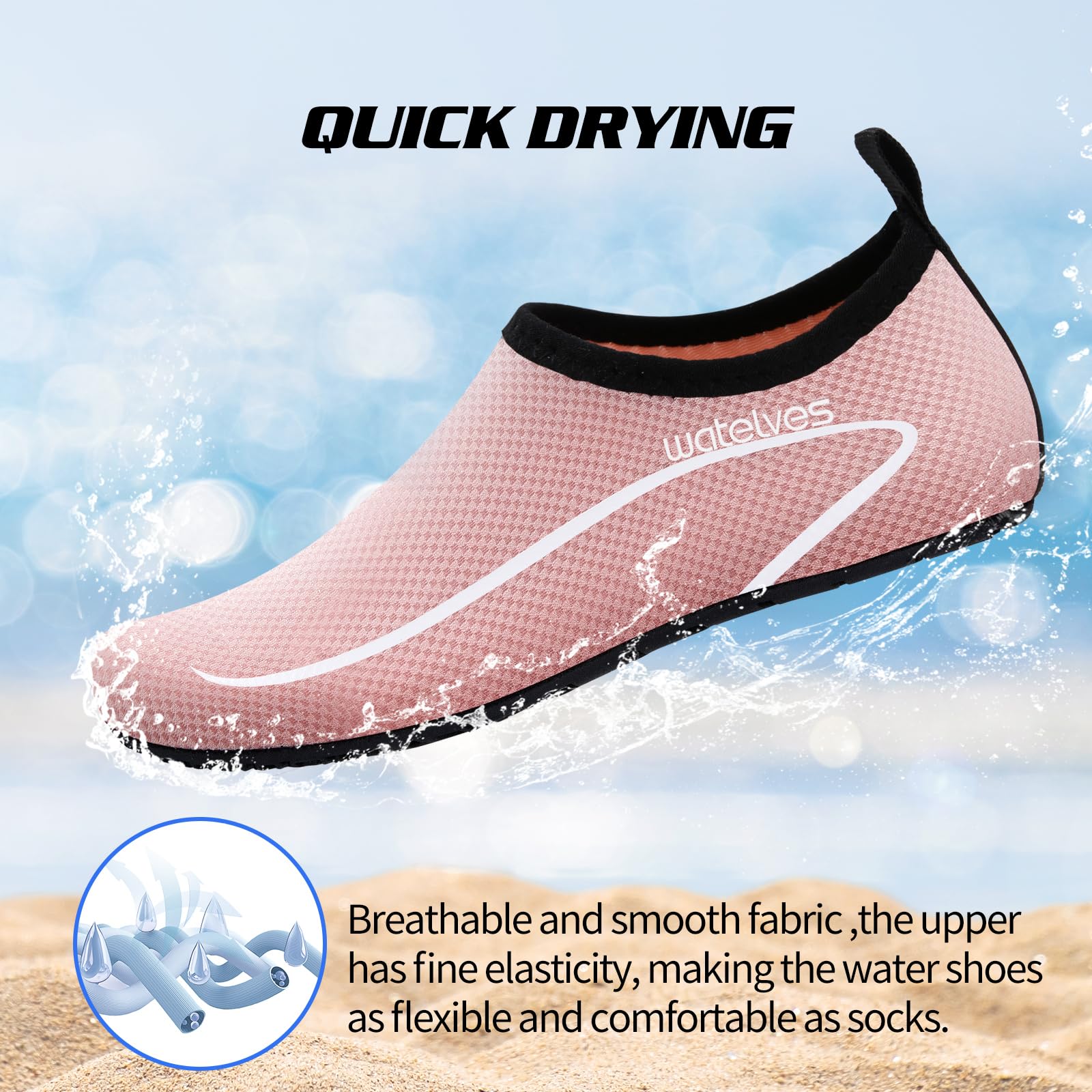 WateLves Scarpe da Scoglio Scarpette Donna Uomo Asciugatura Rapida Super Leggere Antiscivolo per Spiaggia e Snorkeling Unisex
