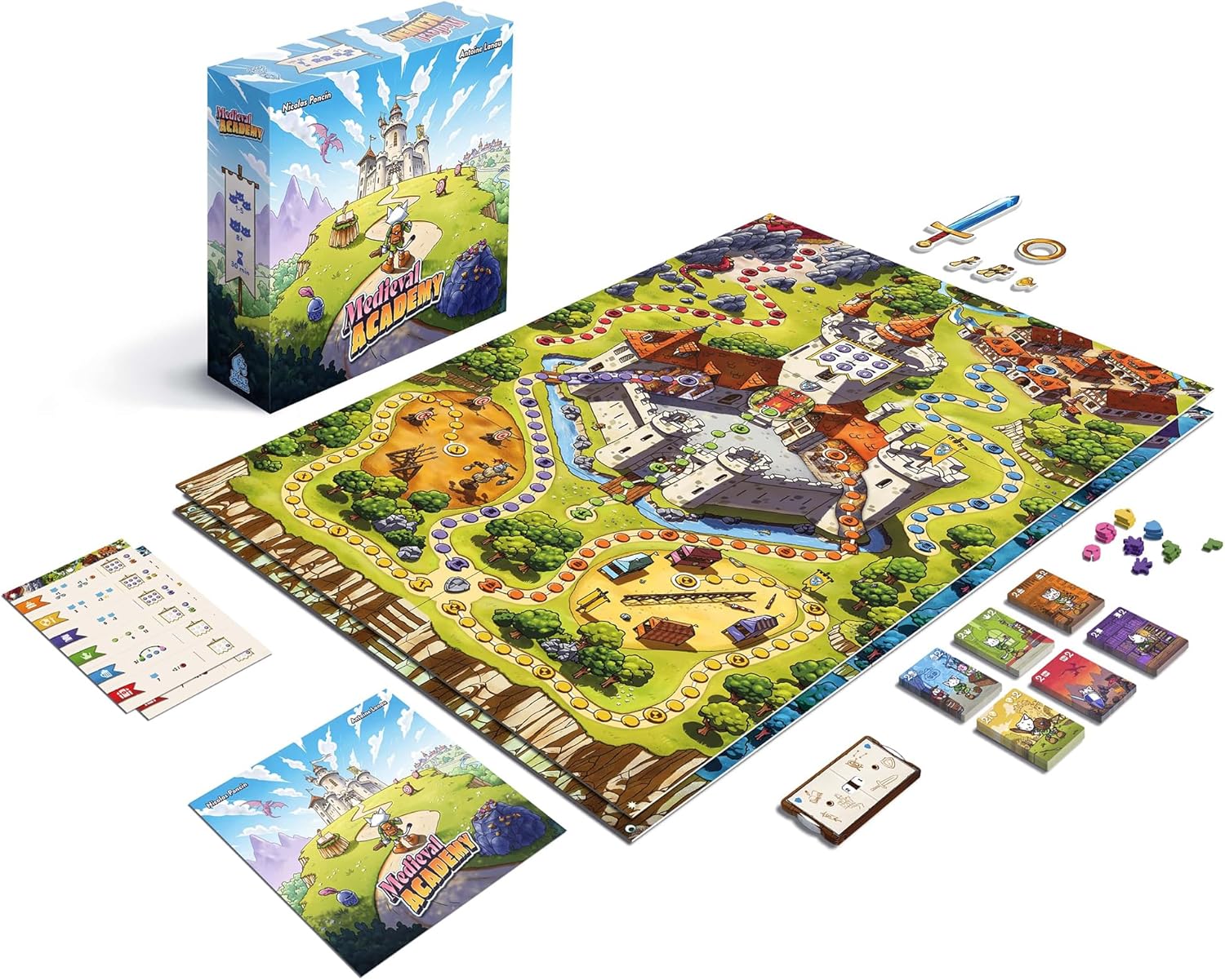 Medieval Academy (Second Edition) - Card Drafting, Strategy Board Game, Chivalry, Tournaments & Adventure, Ages 8+, 1-5 Players, 30 Min