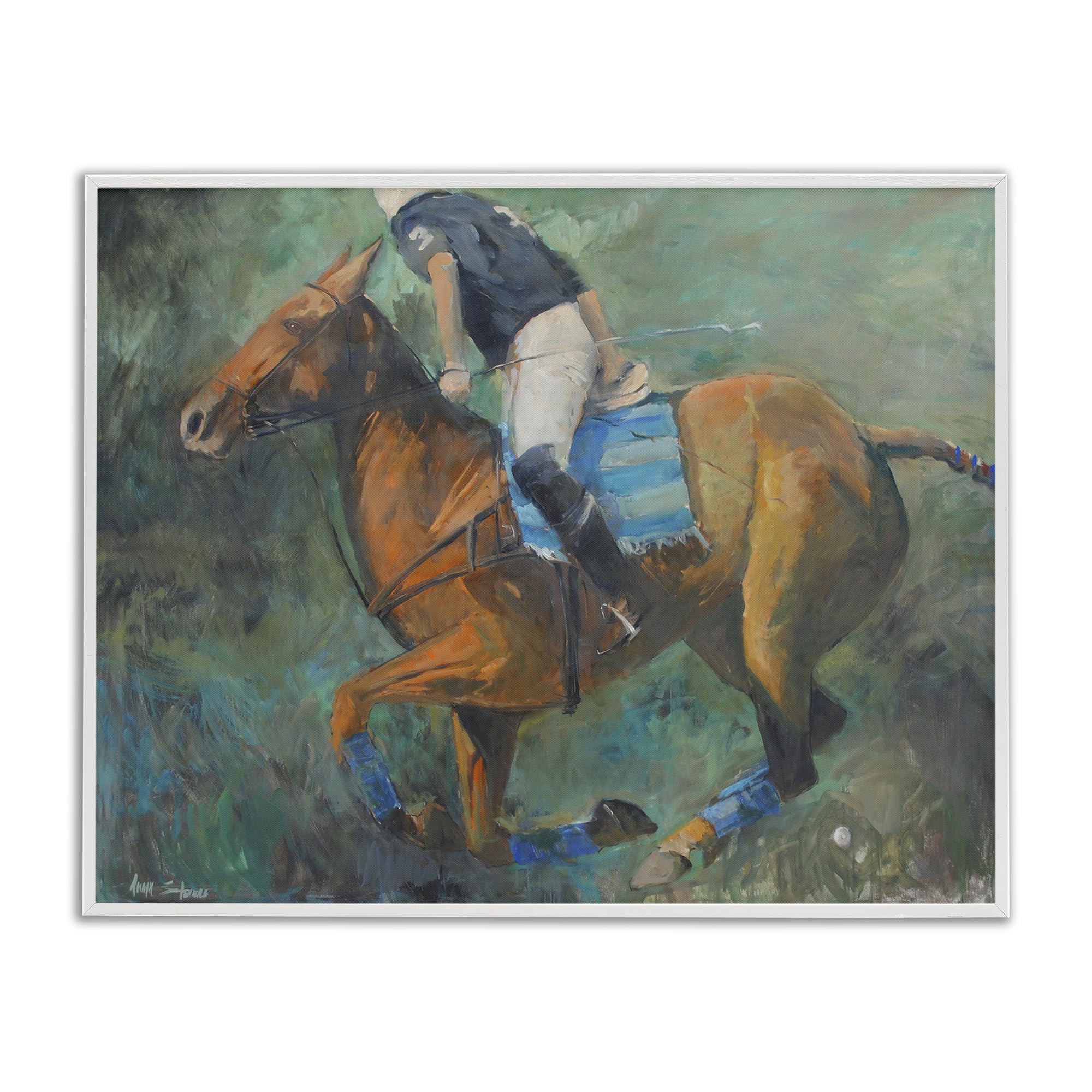 'Polo Rider in Dynamic Motion'| Framed Giclee Art