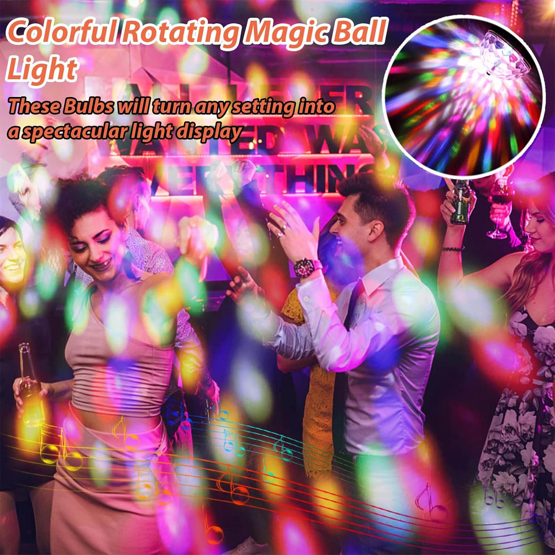 Luces Discoteca,Bola de Discoteca,Luz Discoteca,Bola Discoteca con Rotación de 360°,RGBP Efectos de luz,Luces Discoteca Para Casa,Bola Mágica Lámpara Etapa,Escenario Lámpara,Luces Fiesta Para Casa DJ