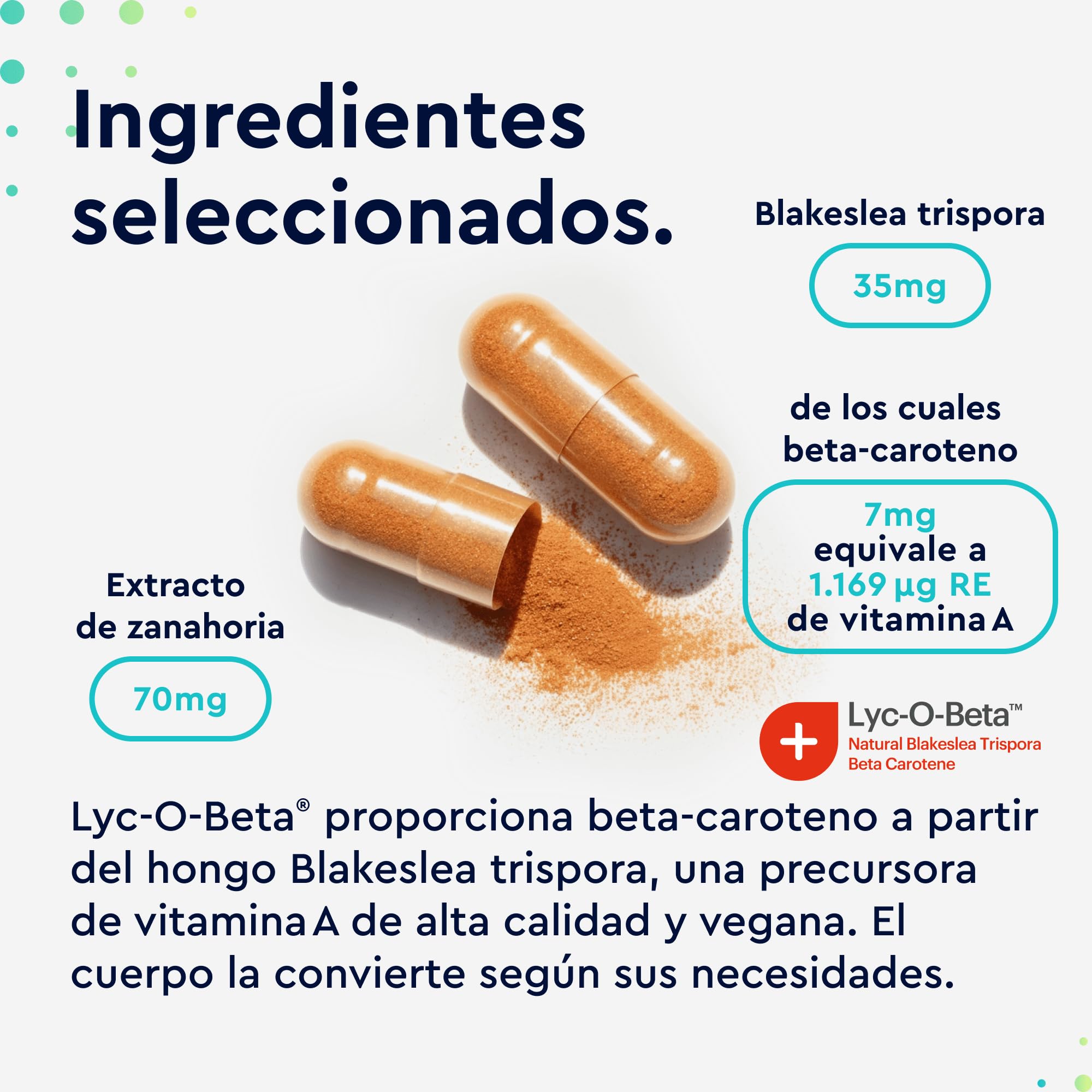 Betacaroteno (7 meses) - ACELERADOR BRONCEADO - Materia prima Lyc-O-Beta™- Fuerte extracto de zanahoria y Blakeslea trispora - Vitamina A 100% natural para la Piel - 200 Cápsulas - Sin Aditivos