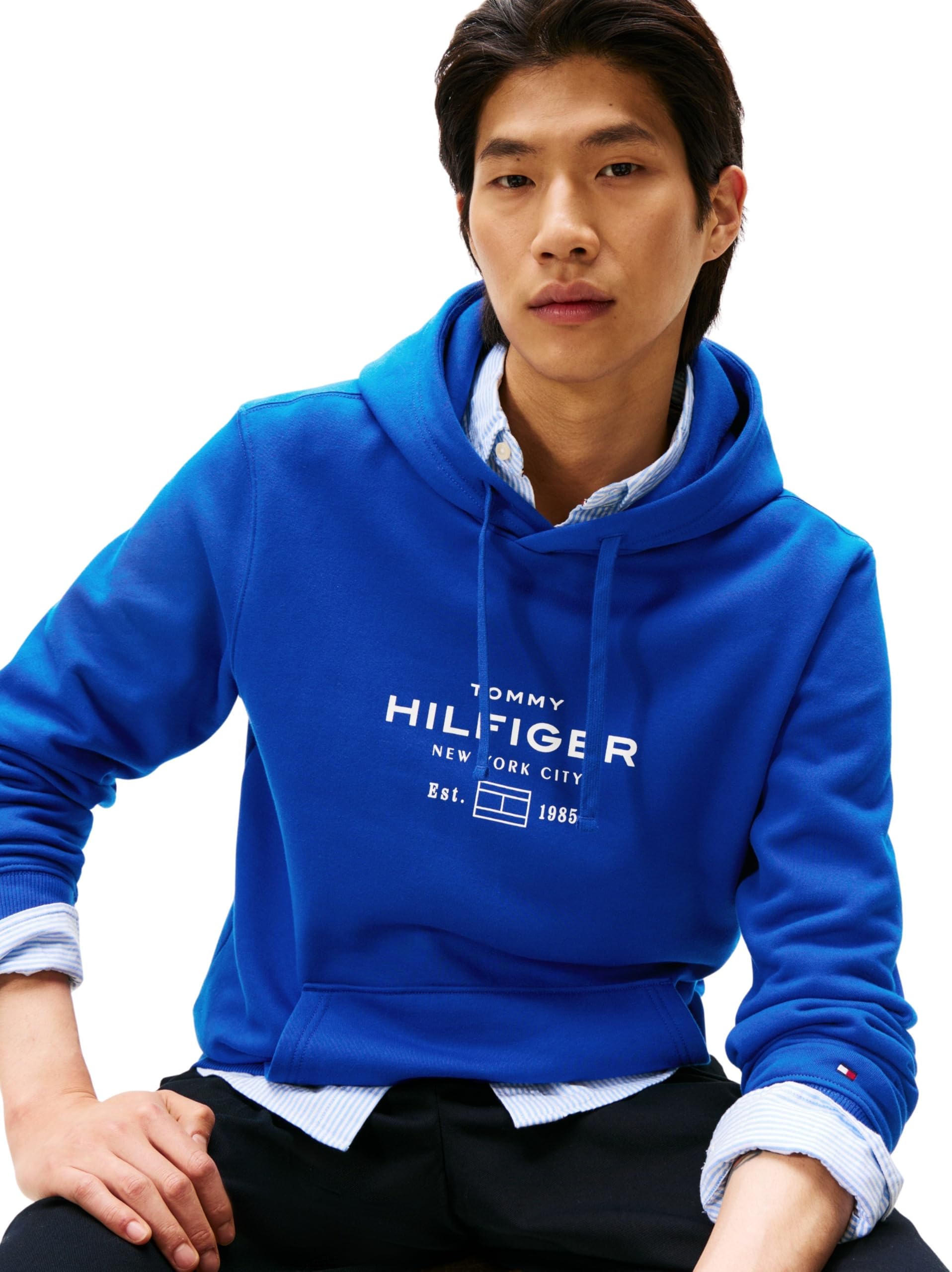 Tommy Hilfiger Sweat à Capuche Homme Oval Graphic avec Logo