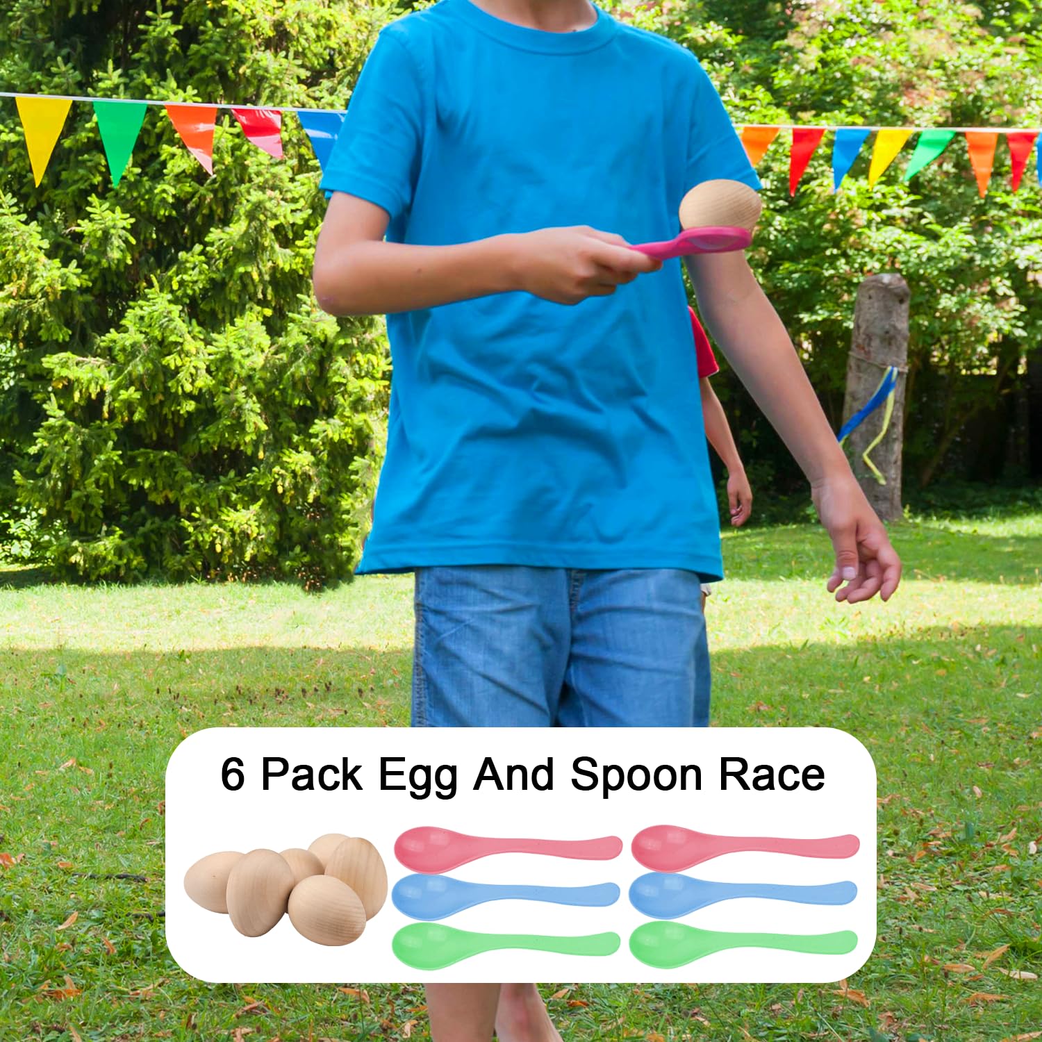47 PCS Outdoor Games Set Potato Sack Race Bags Sack Race Bags for Adults Bean Bag Toss Game 3 Legged Relay Race Egg Spoon Game Party Blower Carnival Outdoor Lawn Game for Easter Games Party - Image 6