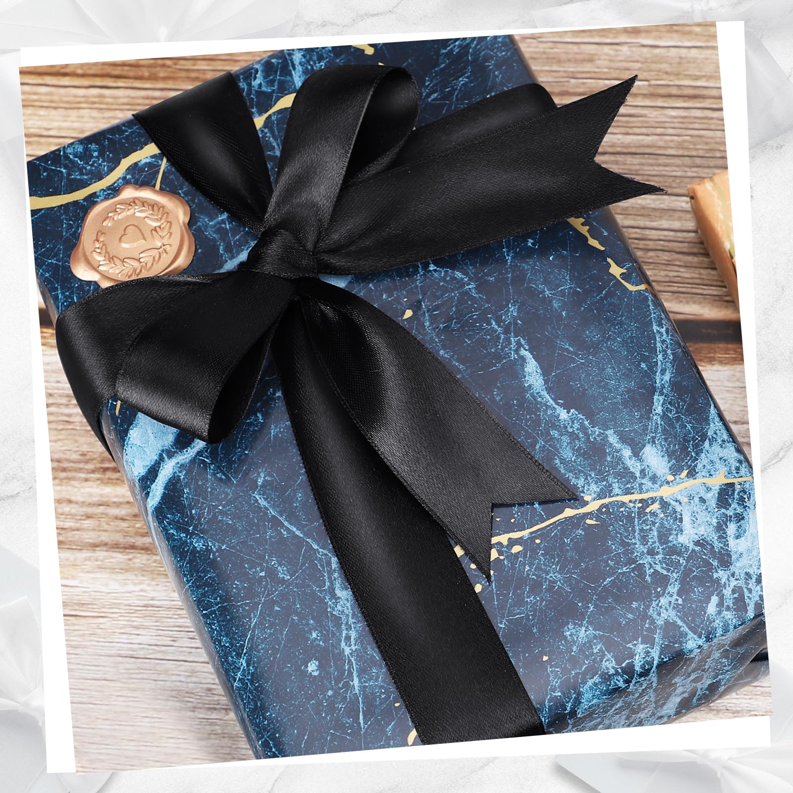 Snapklik.com : Black Ribbon 1 Inch 30 Yards Double Faced Craft Satin ...
