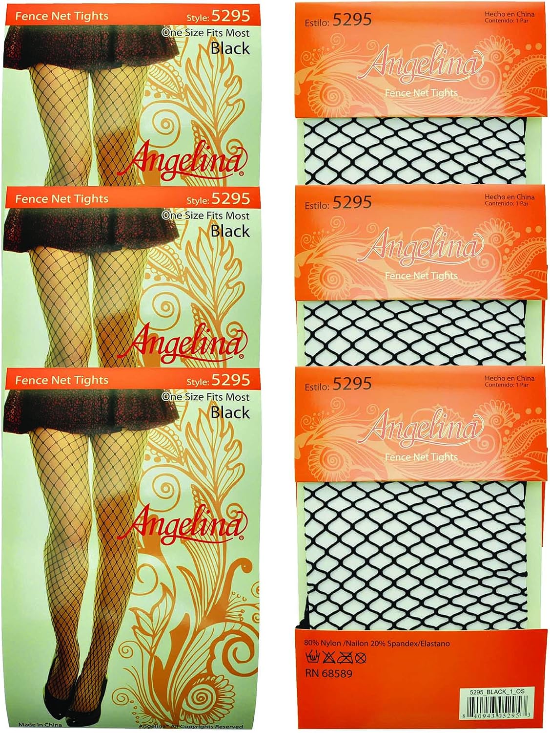 Angelina Women's Fishnet Pantyhose with Spandex