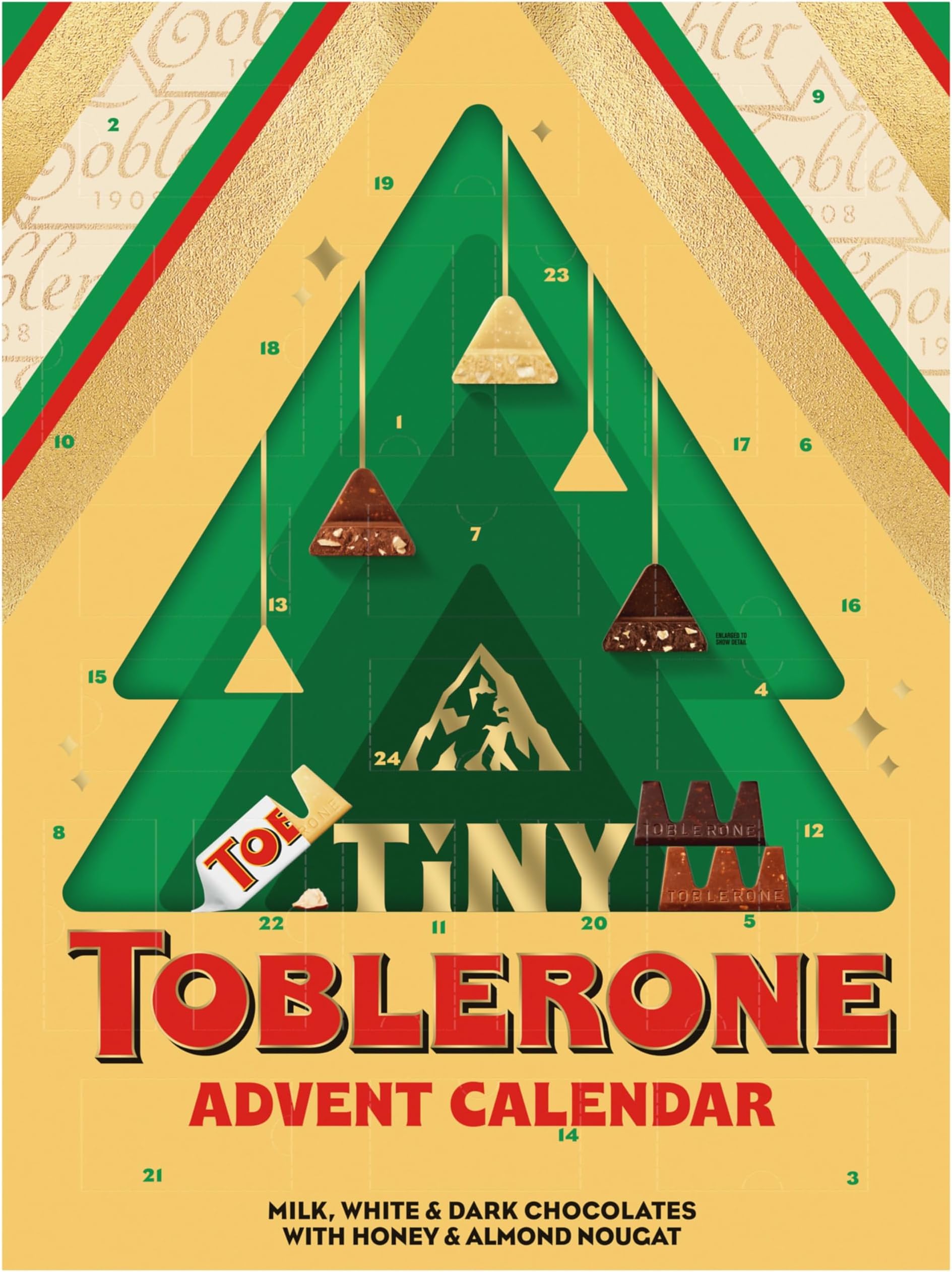 Tiny Assorted Chocolate Bars, Holiday Advent Calendar, 24 Days