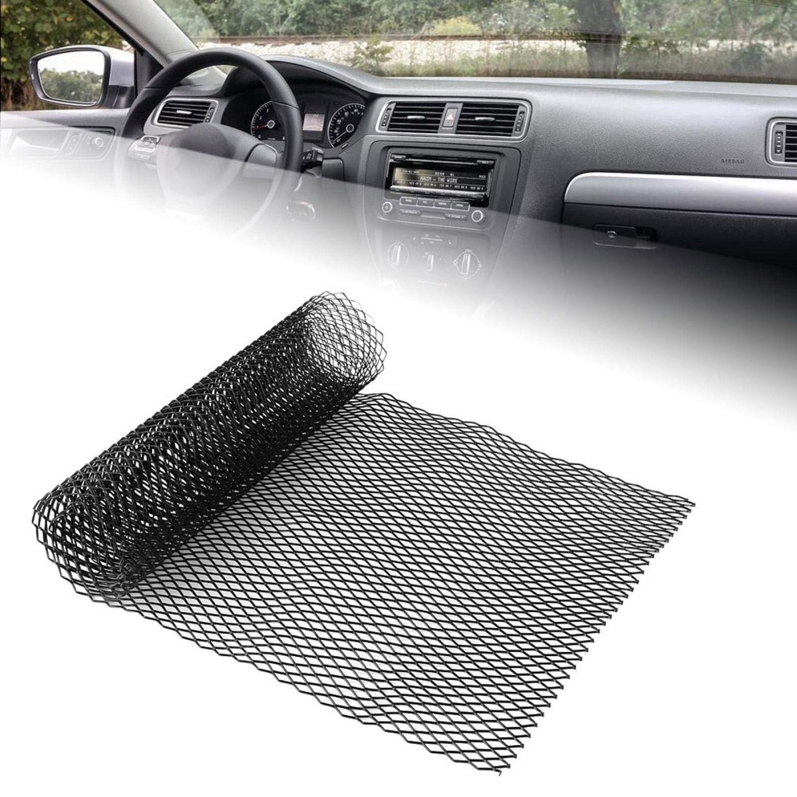 Griglia per auto, nera per auto, 120 x 40, Dioche 8 x 16 mm, in lega di alluminio, griglia per auto, griglia a rete per paraurti e paraurti rombico, universale