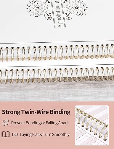 Miniatura 5 de SUNEE Libro de citas de salón - Libro de citas sin fecha intervalos de 15 minutos 4 columnas y 204 páginas libro de horario diario y por hora de 8 x