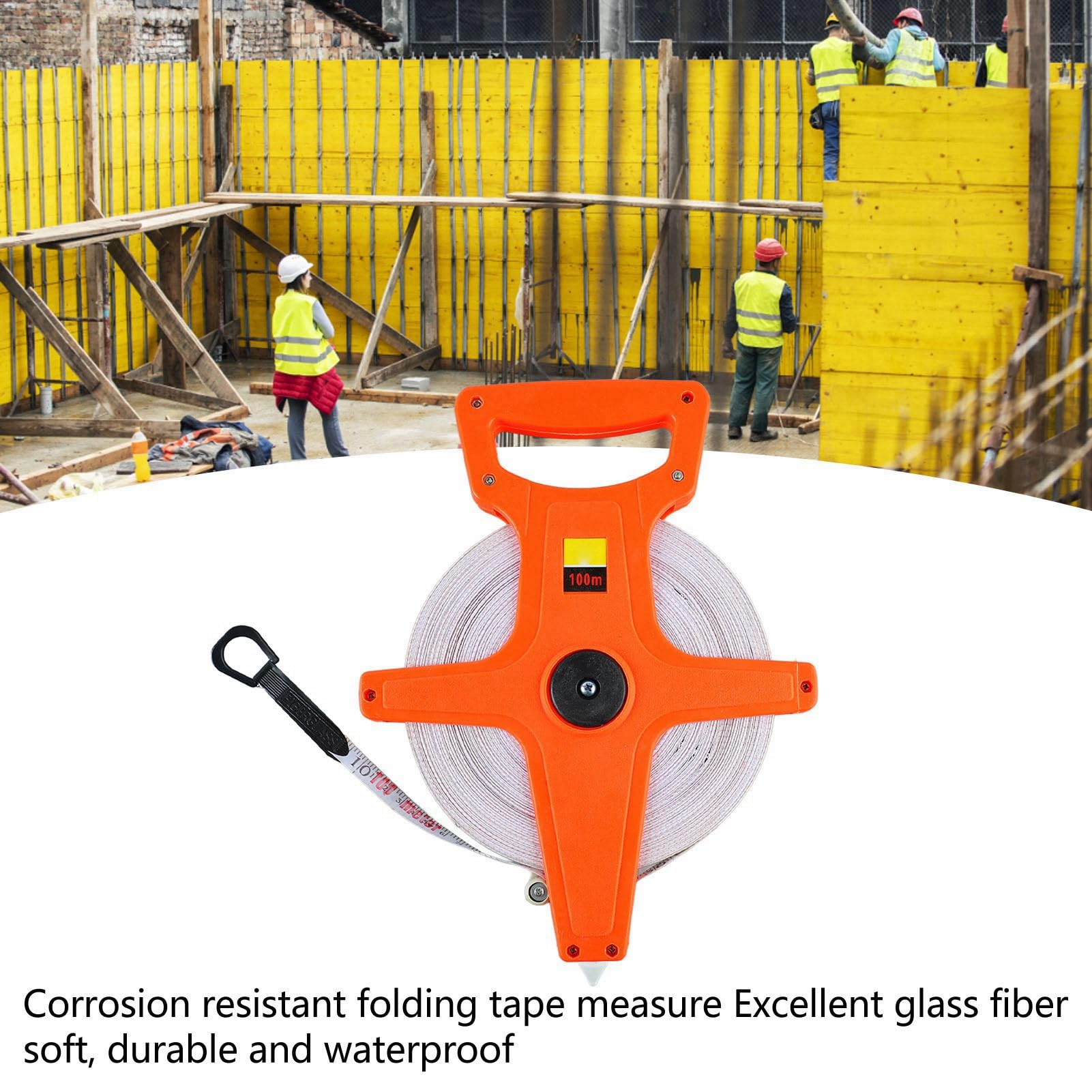 Cinta Métrica de Fibra de Vidrio de 100 Metros de Largo Medida Handyman Lands Cinta Métrica para Manguera