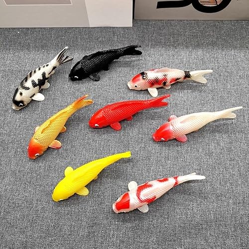 Miniatura 5 de Simulación Koi Falsa Carpa Modelo Props Adornos Decorativos Pecera Paisaje Peces Juguete Acuario Ornamental Peces de PVC Carpa Negra Hogar
