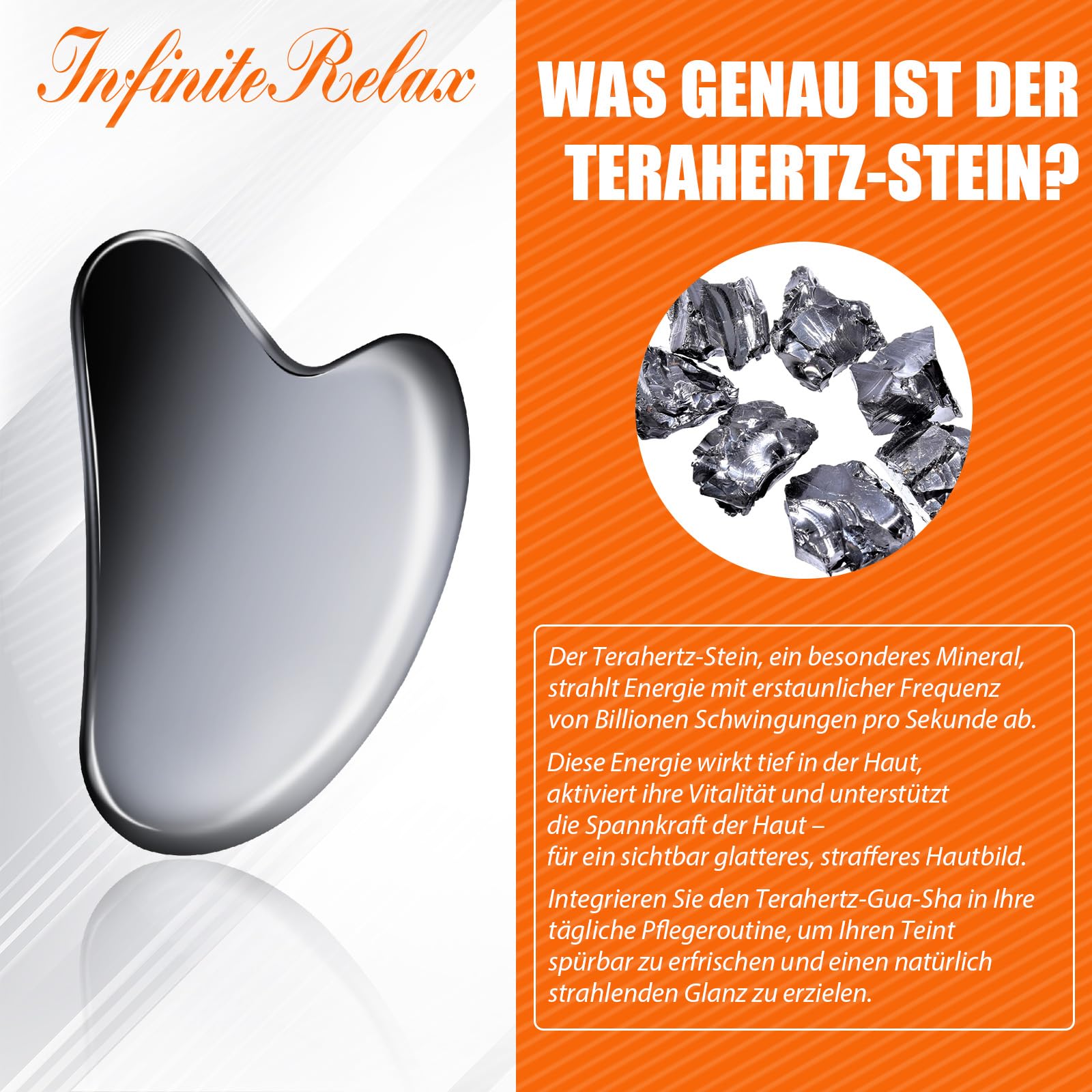 Terahertz Gua Sha ，guasha stein für Gesichtsmassage， Terahertz Energie – Straffend, Abschwellend, Anti-Aging, Anti-Falten，Dünnes Terahertz-Gua Sha für Gesicht, Augenbereich, Hals und Körper.