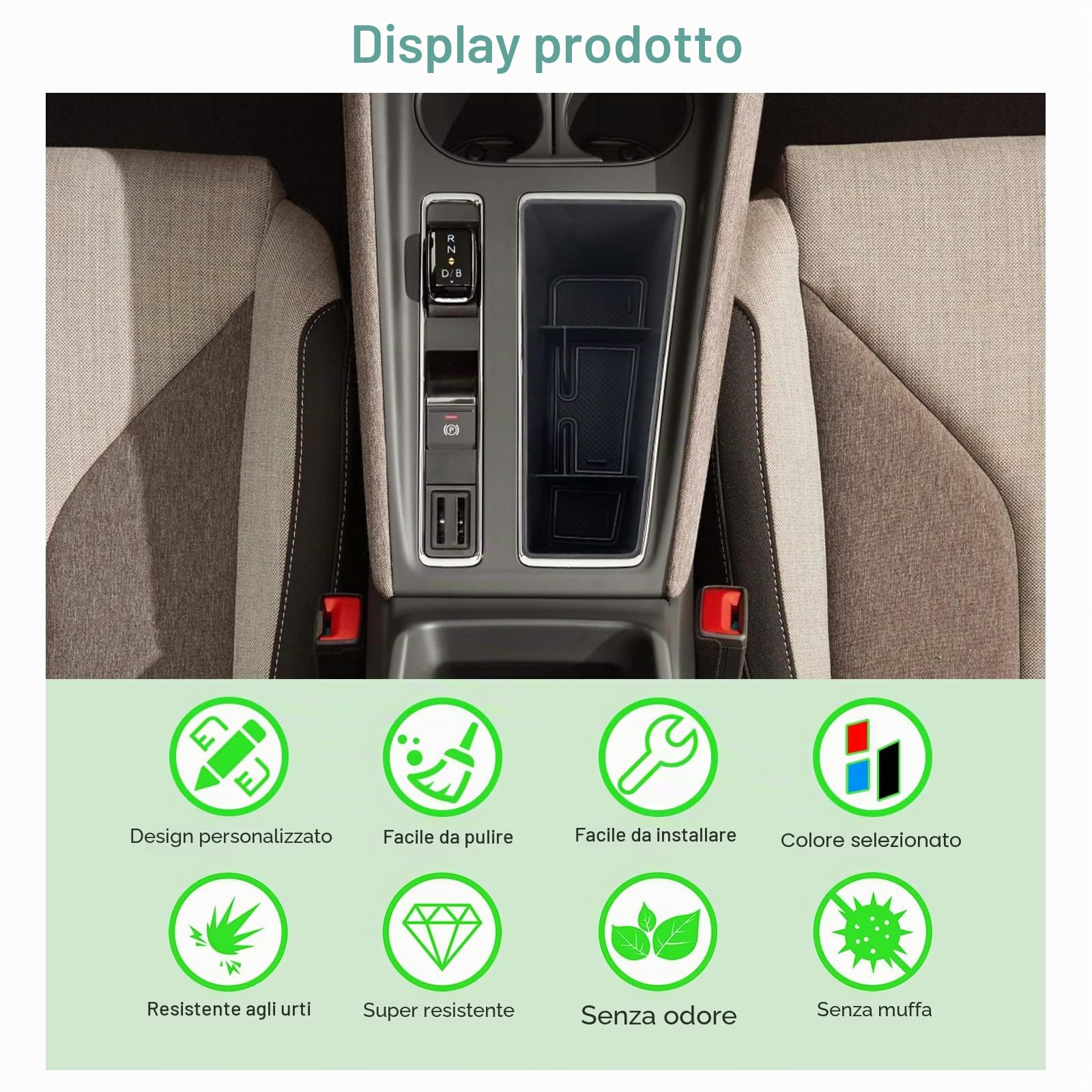 GAFAT Compatibile con Skoda Enyaq RS 2021-2025 2026 Elroq RS Contenitore Console Centrale, 2026 Enyaq 85 80 Vano Portaoggetti + Ripiani inferiori + Organizer per Schermo, Accessori Enyaq iv [4 pezzi]