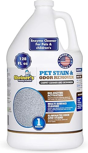 Limpiador de manchas de alfombra y eliminador de olores, enzima de limpieza eficaz para eliminar manchas de orina y de heces de mascotas, 1 galón