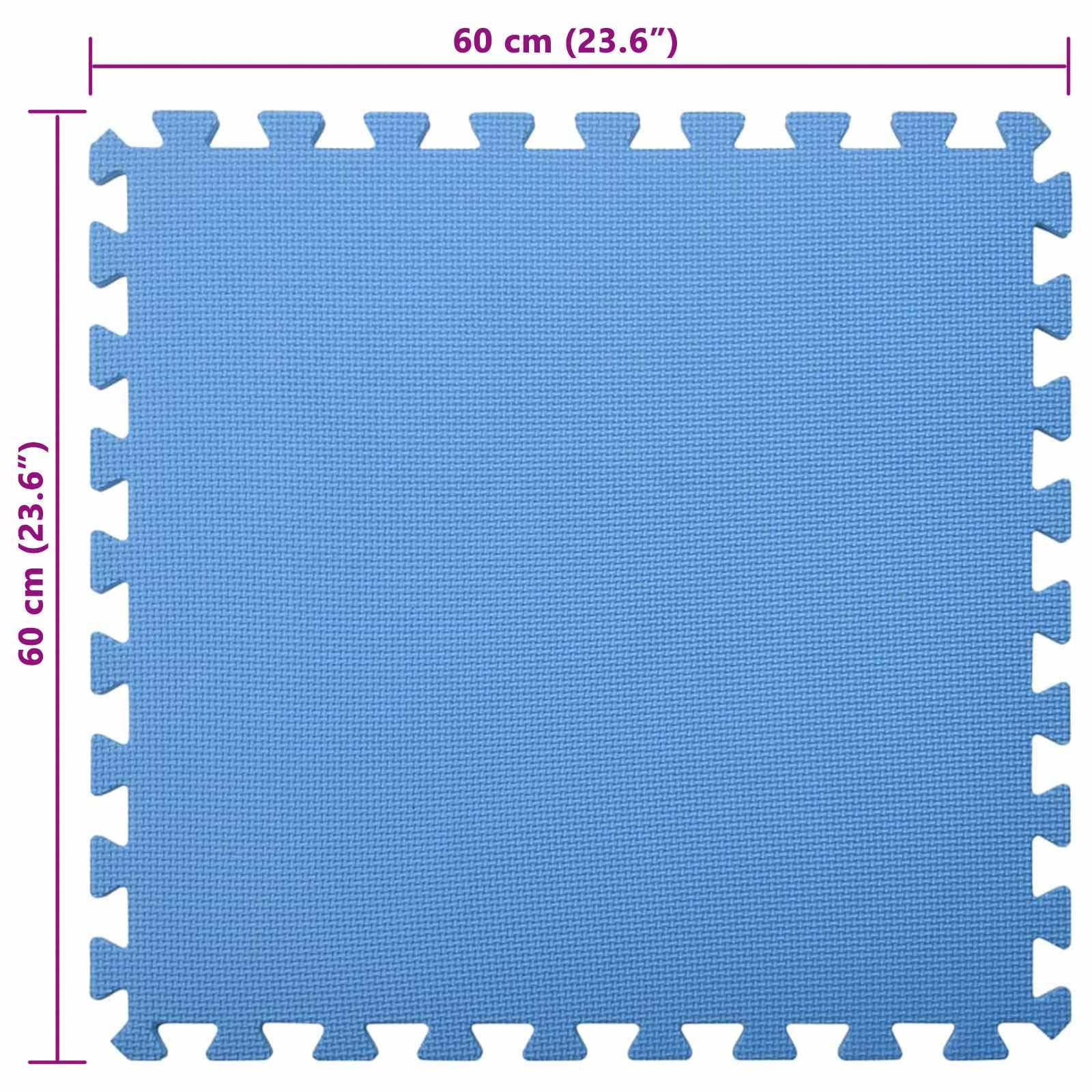 Alfombra de suelo para piscina, 6 unidades, color azul, 2,16 ㎡, espuma EVA, antideslizante, impermeable, modular, para piscina, jacuzzi, aislamiento exterior y retención de calor