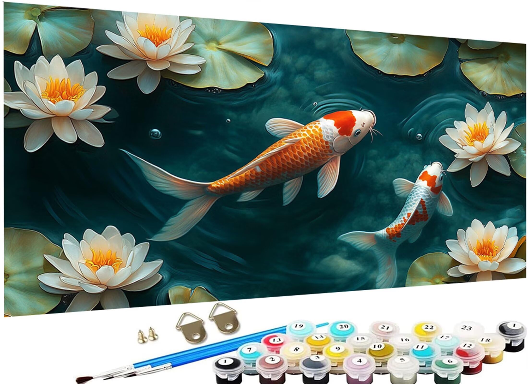 Dipingere con i Numeri Adulti pescare Quadri da Dipingere Numerati kit Bambini, XXL Fai da Te stagno Kit di Tela per Pittura, Principianti Paint by Numbers, Decor Casa Regalo 100 x 200 CM J3-953