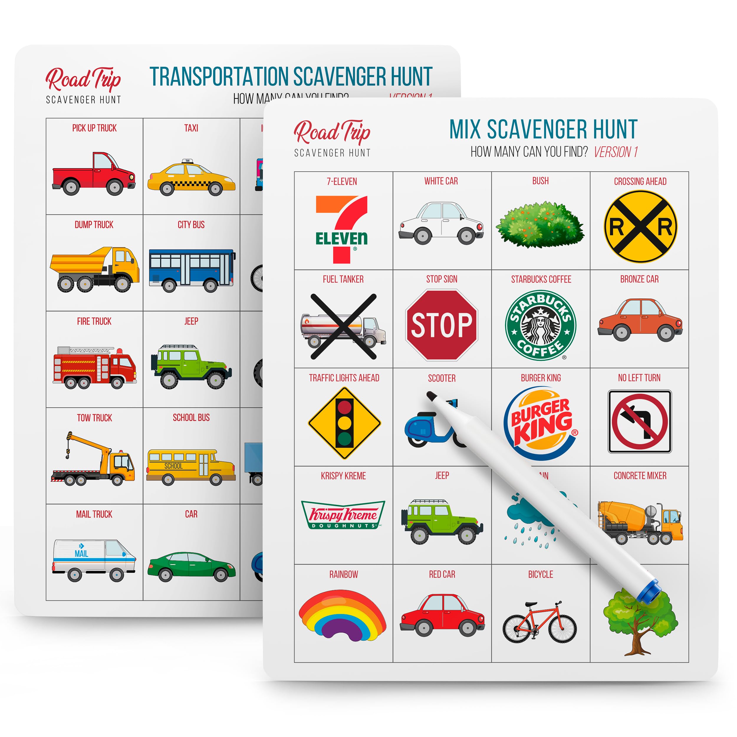 WELL BALANCED Car Bingo - Road Trip Essentials: Car Activities and Games for Kids Ages 4-8
