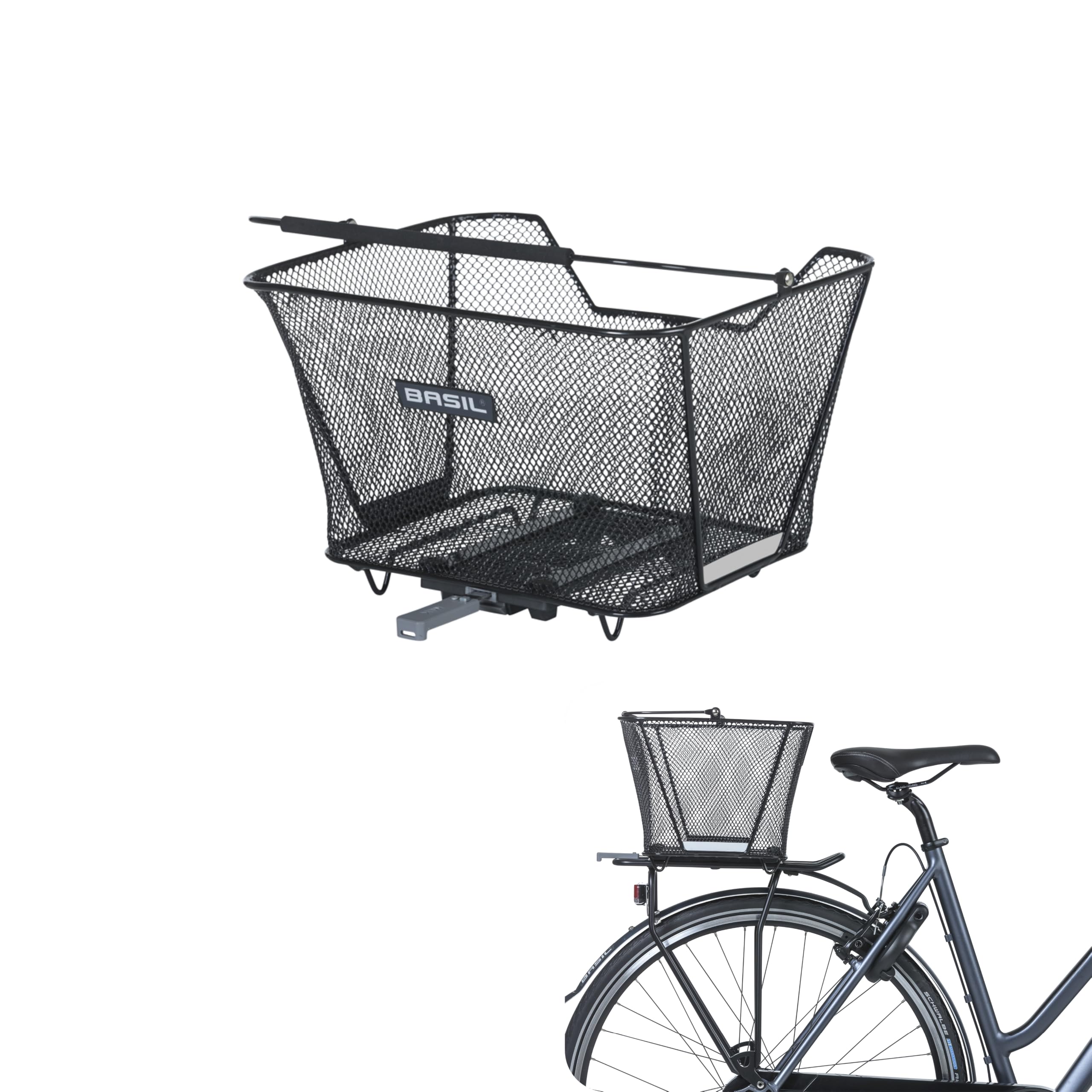 Basil Lesto Fahrradkorb hinten - MIK inkl. - Abschließbar - Schwarz