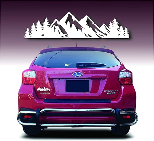 Byzee Calcomanía de vinilo de montaña calcomanía de árbol para la parte trasera del maletero gráfico de vinilo de alta calidad para insignia o