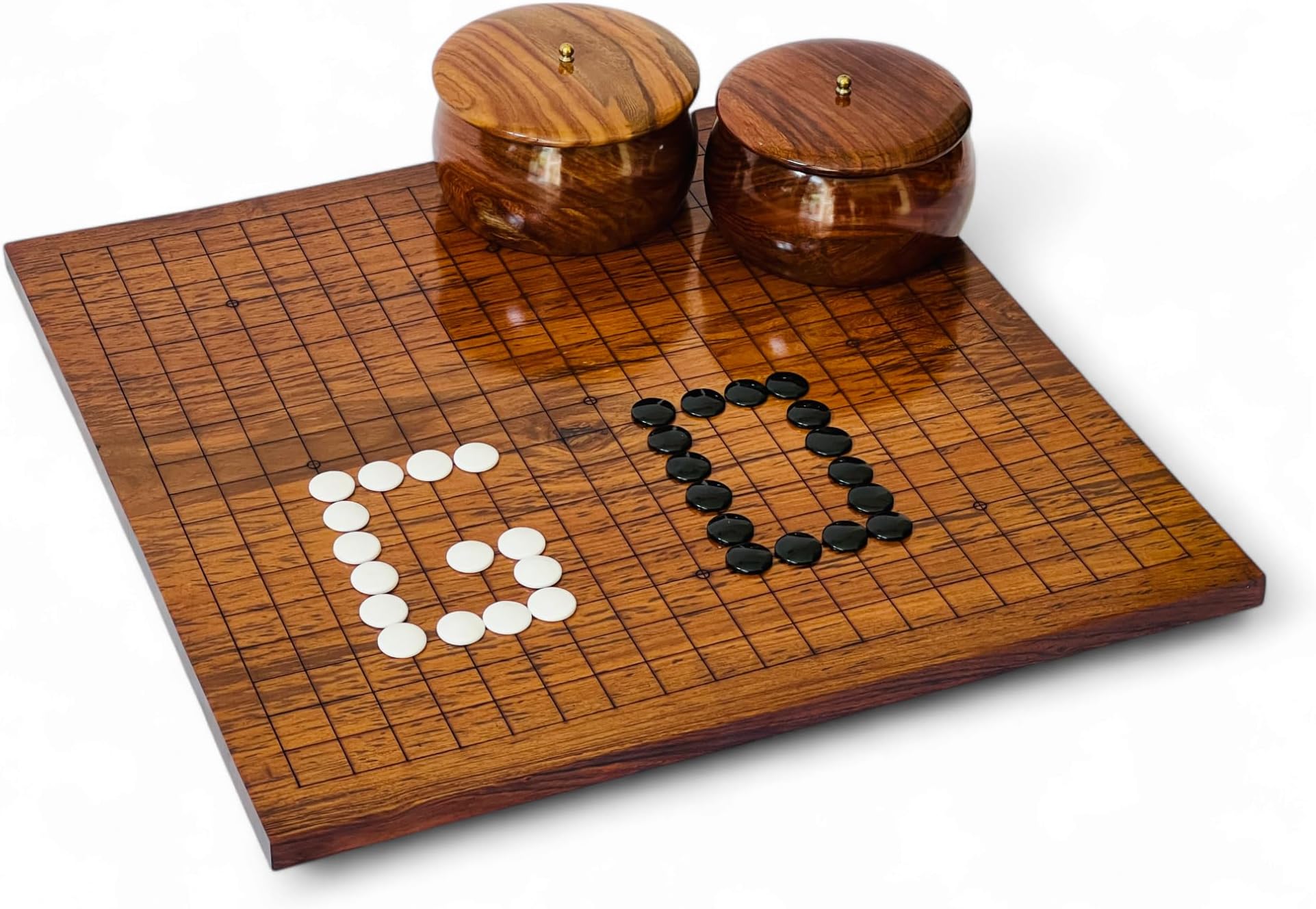 Wooden sheesham Go Game Set (20x20 inch) | Travel Foldable Board Game with Plastic Stones & Go Game Rules | Perfect for Beginners, Kids & Adults