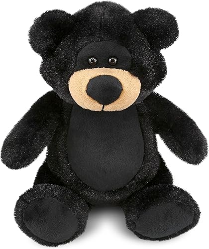 DolliBu Peluche de oso negro  Suave oso negro abrazable adorable juguete de peluche de oso de tiempo de juego lindo regalo de peluche de vida