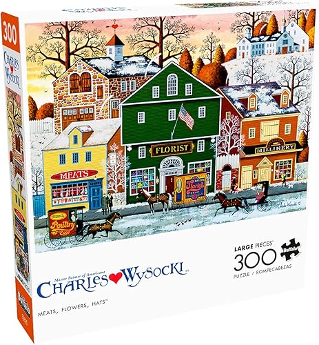 Miniatura 3 de Buffalo Games - Charles Wysocki - Carnes, flores, sombreros - Rompecabezas de 300 piezas para adultos - Rompecabezas desafiante perfecto para noches