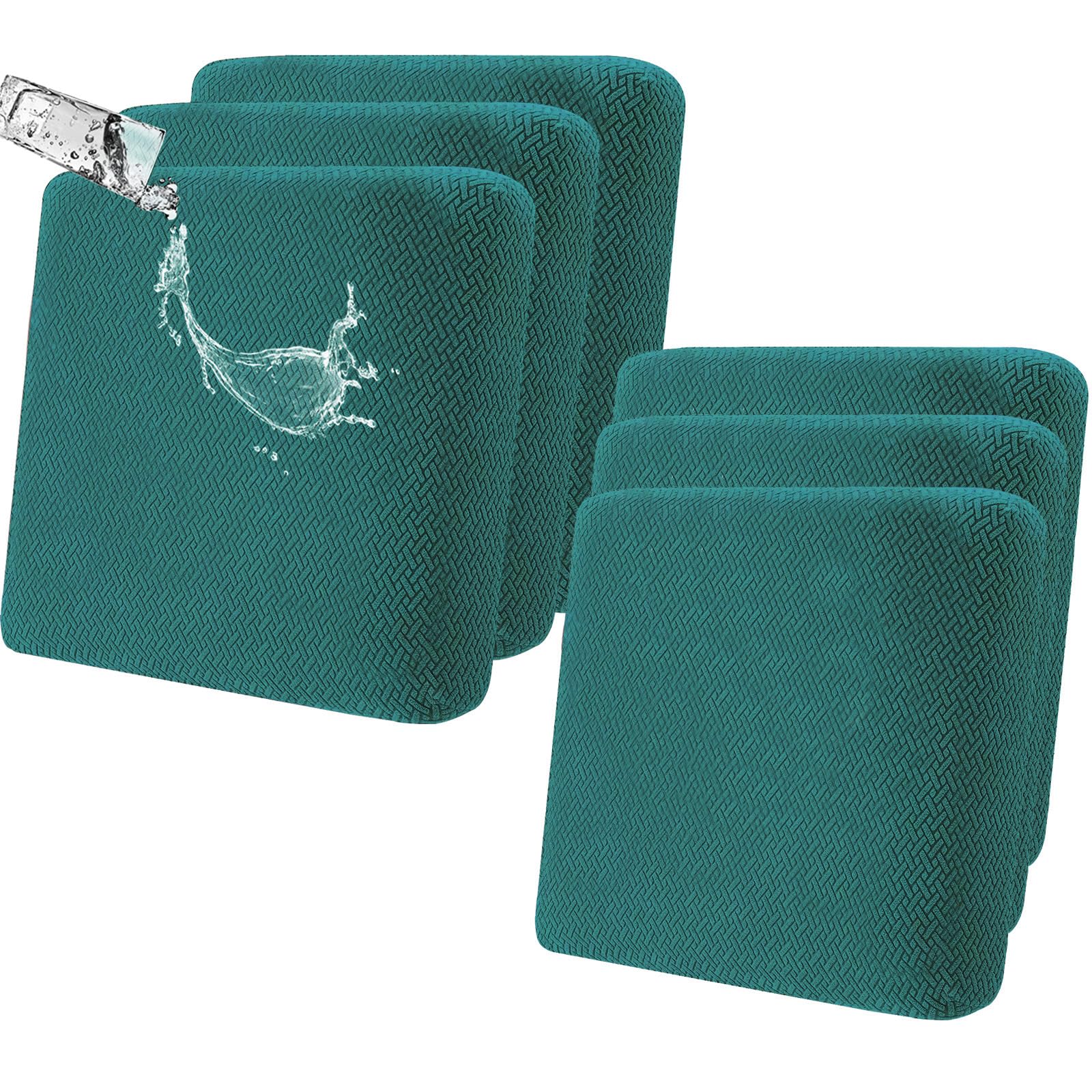 SHANNA Waterproof Couch Cushion Cover: 6Pcs Outdoor Cushion Covers Magic Sofa Cover Super Soft Latest Pets Friendly Furniture Protector Suitable for Sectional Sofa (Dark Green)