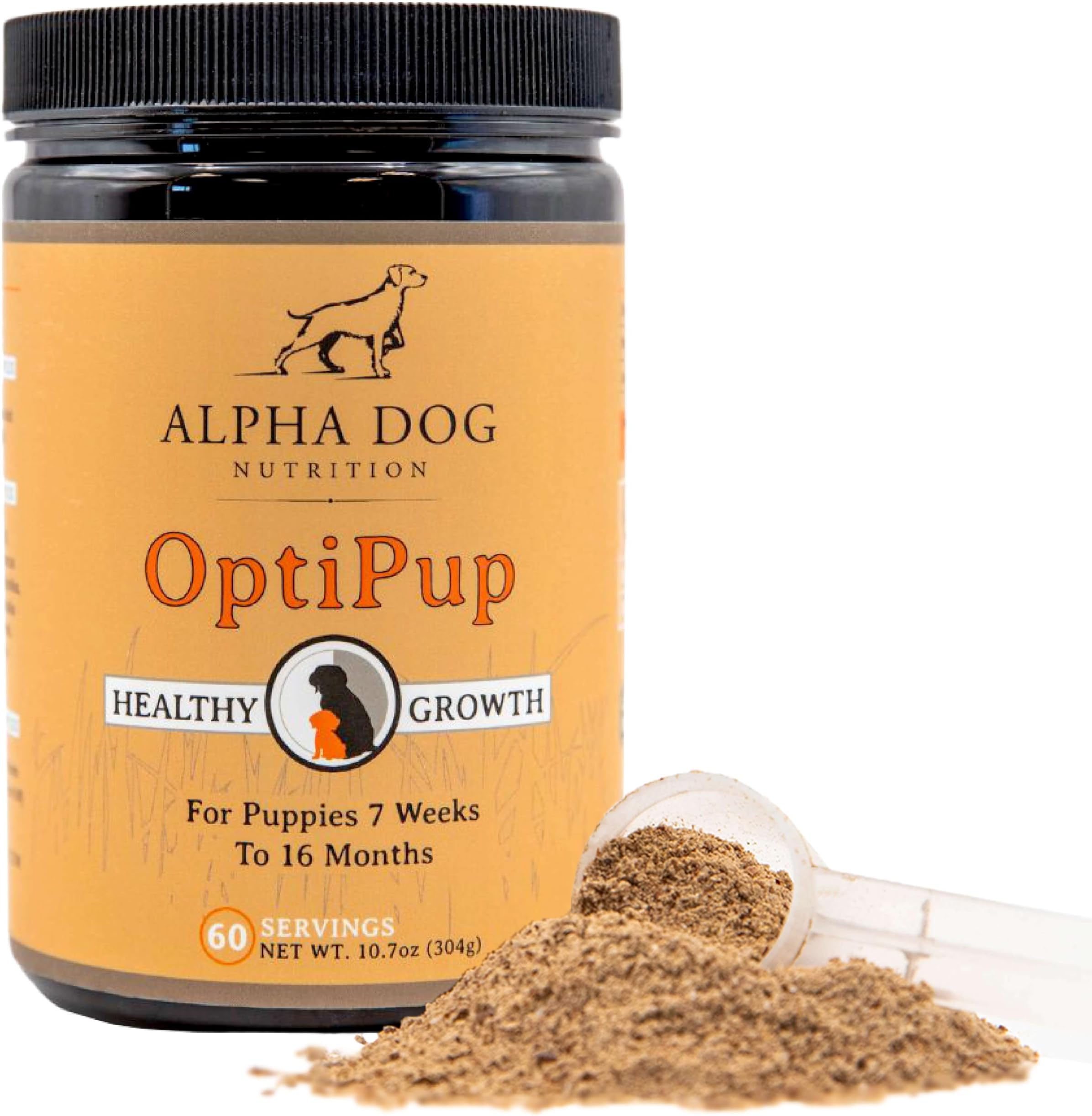 Alpha Dog Nutrition OptiPup All-in-1 Puppy Multivitamin Contains 31 Superfoods Including Probiotics and Prebiotics for Digestive Support, Skin & Immune Health, and Optimum Growth (60 Servings)