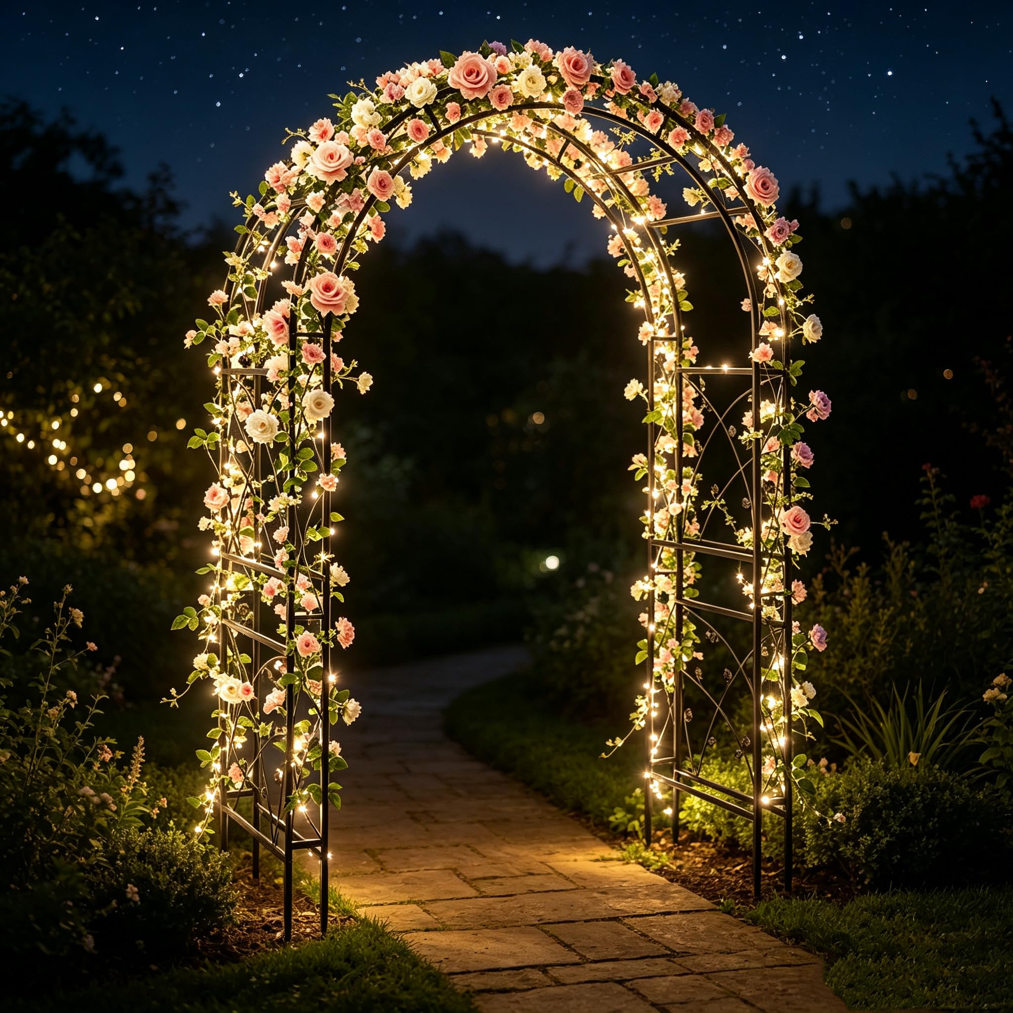 VINGLI Acro da Giardino 150 x 58 x 213cm, Acro Matrimonio, Sostegno e Supporto per Piante Rampicanti, Decorazione per Matrimoni sul Prato