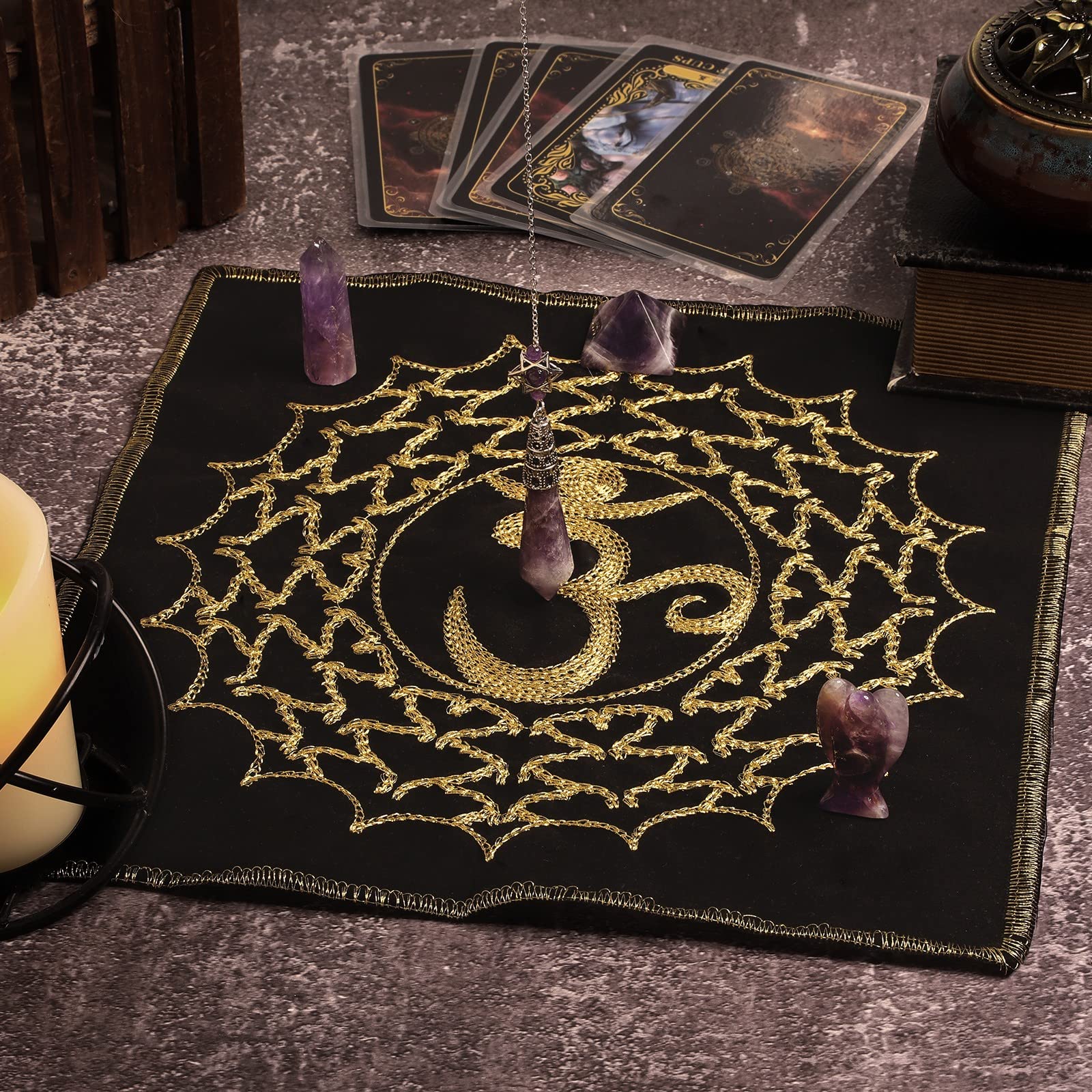 Amogeeli Heilung Kristall Gitter Set für Anfänger, Spirituelles Stein Kit für Chakra Reiki Meditation Wahrsagung Yoga Dekoration