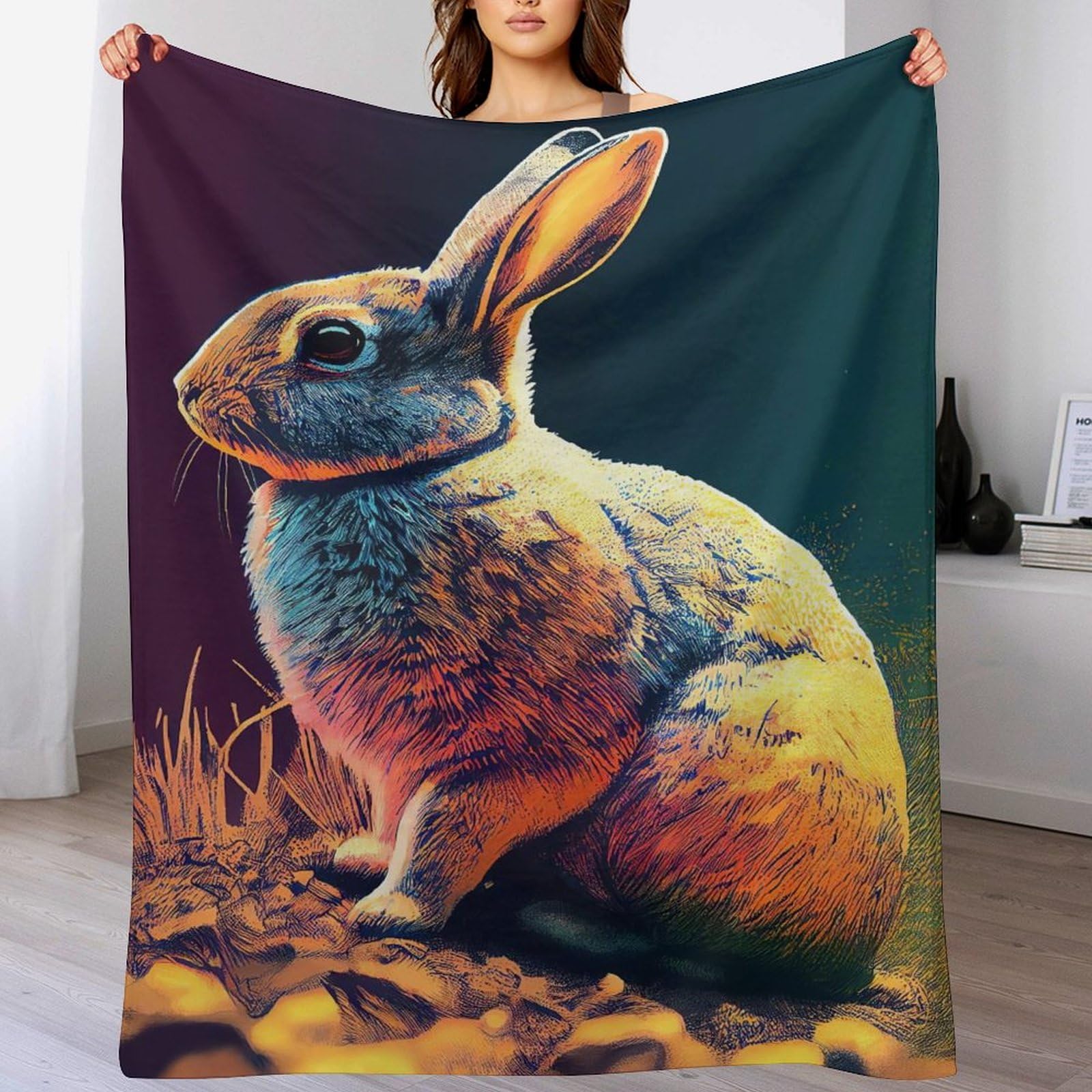 Couverture Epaisse Lapin Cadeau Naissance et Anniversaire Enfant Flannel