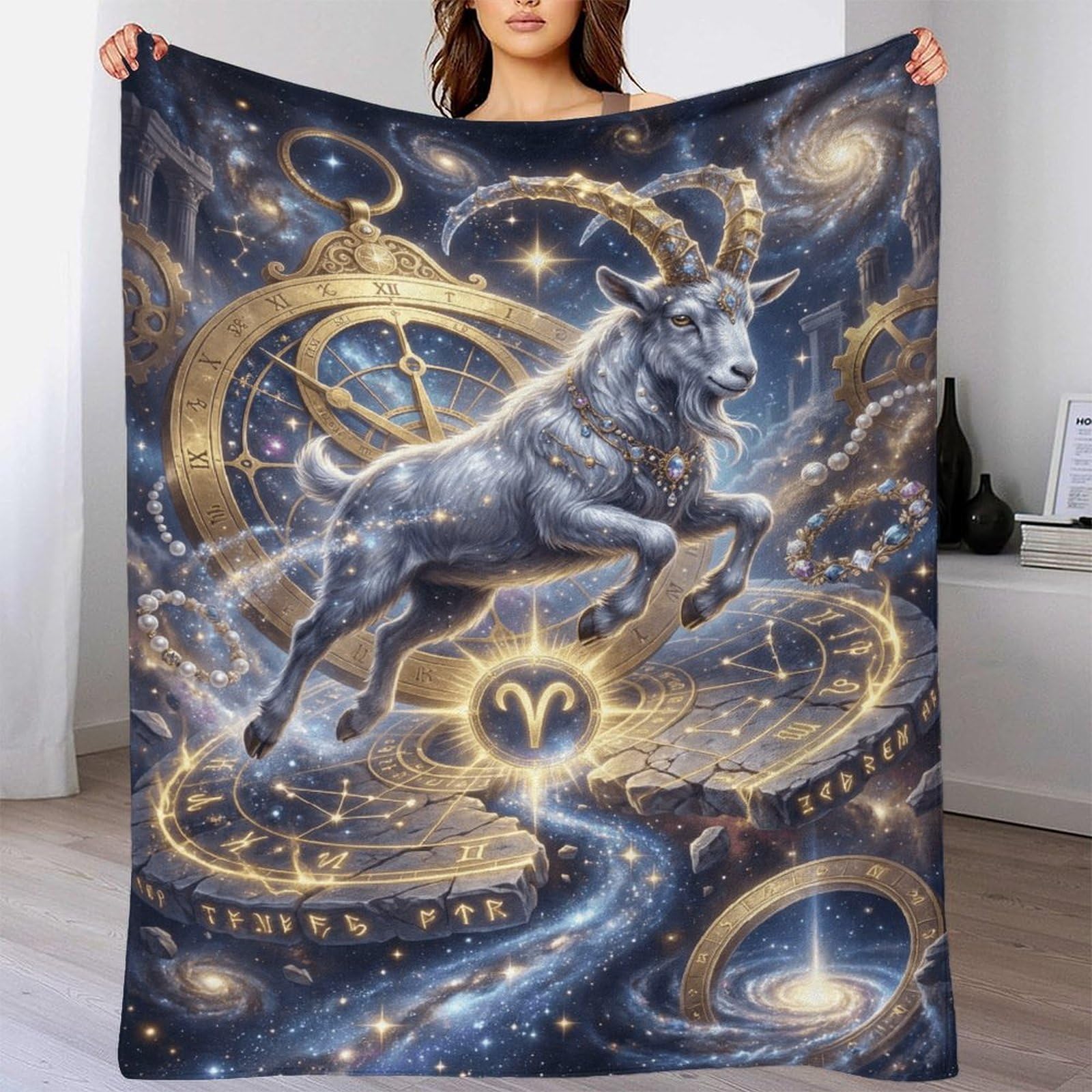 H3B8U2Y5 Aries Zodiac for for Flannel Throw Blanket, Bedroom Nap Use